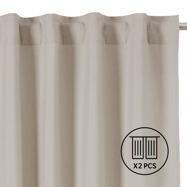 Set 2 Cortinas cinta frunce, trabillas Annalise INSPIRE de 200x280cm liso beige
