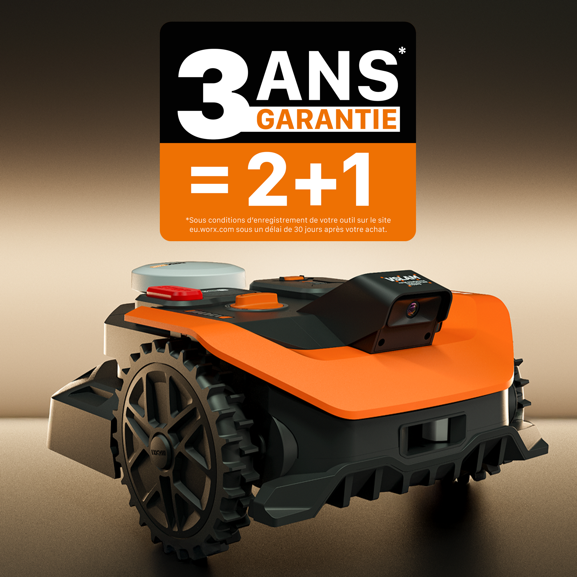 Robot tondeuse connecté sans fil WORX VISION CLOUD 2WD - Jusqu'à 300m² - WR303E - 8