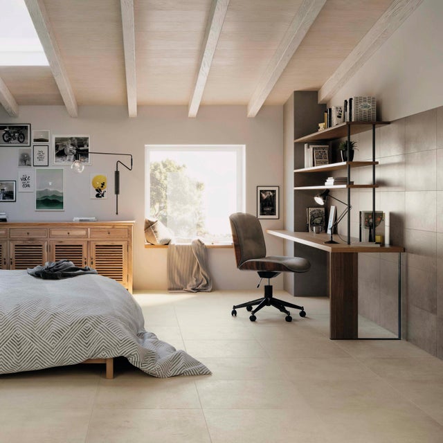 Piastrella da pavimento interno in gres porcellanato 30 x 60 cm rettificato smaltato grigio opaco Draft Grey R9 traffico molto intenso (pei 5/5) Sp. 8 mm 1.44 mq