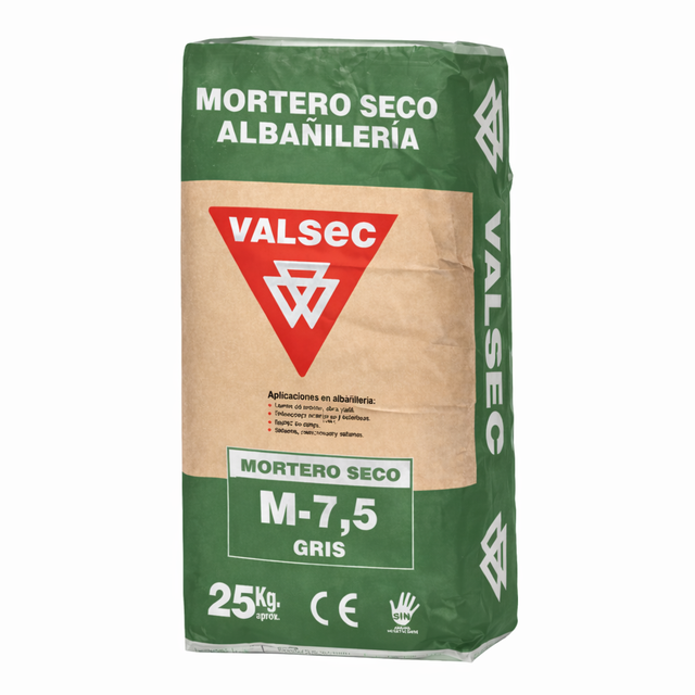 MORTERO SECO M7,5 HIDROFUGO VALSEC 25 KG GRIS