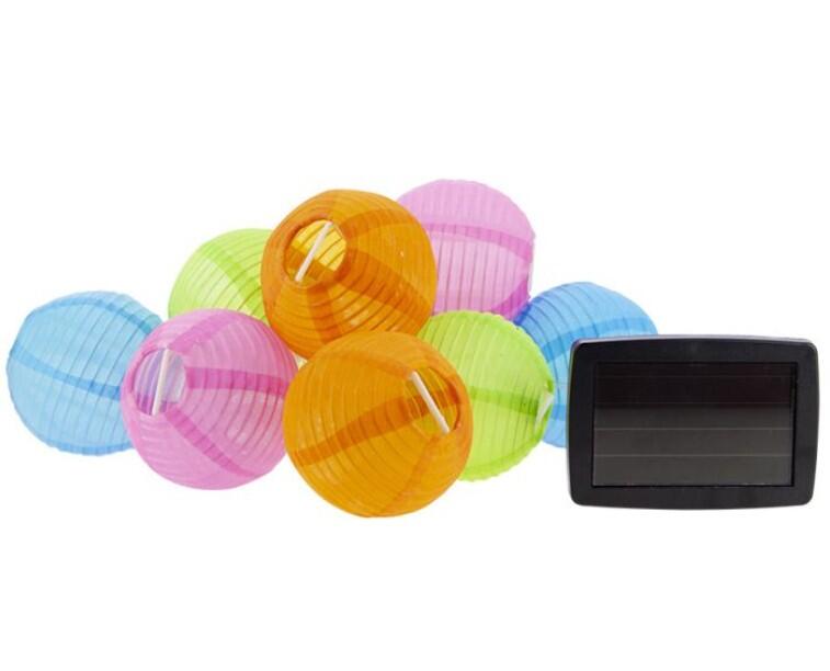 Guirlande solaire 5 mètres 8 boules multicolores, blanc chaud - 4