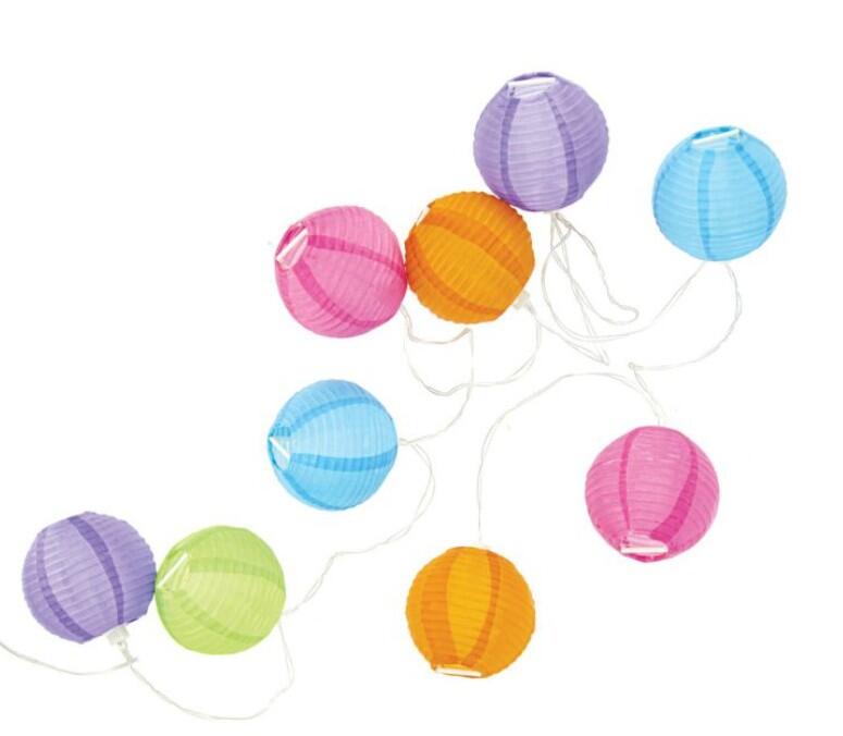 Guirlande solaire 5 mètres 8 boules multicolores, blanc chaud - 3