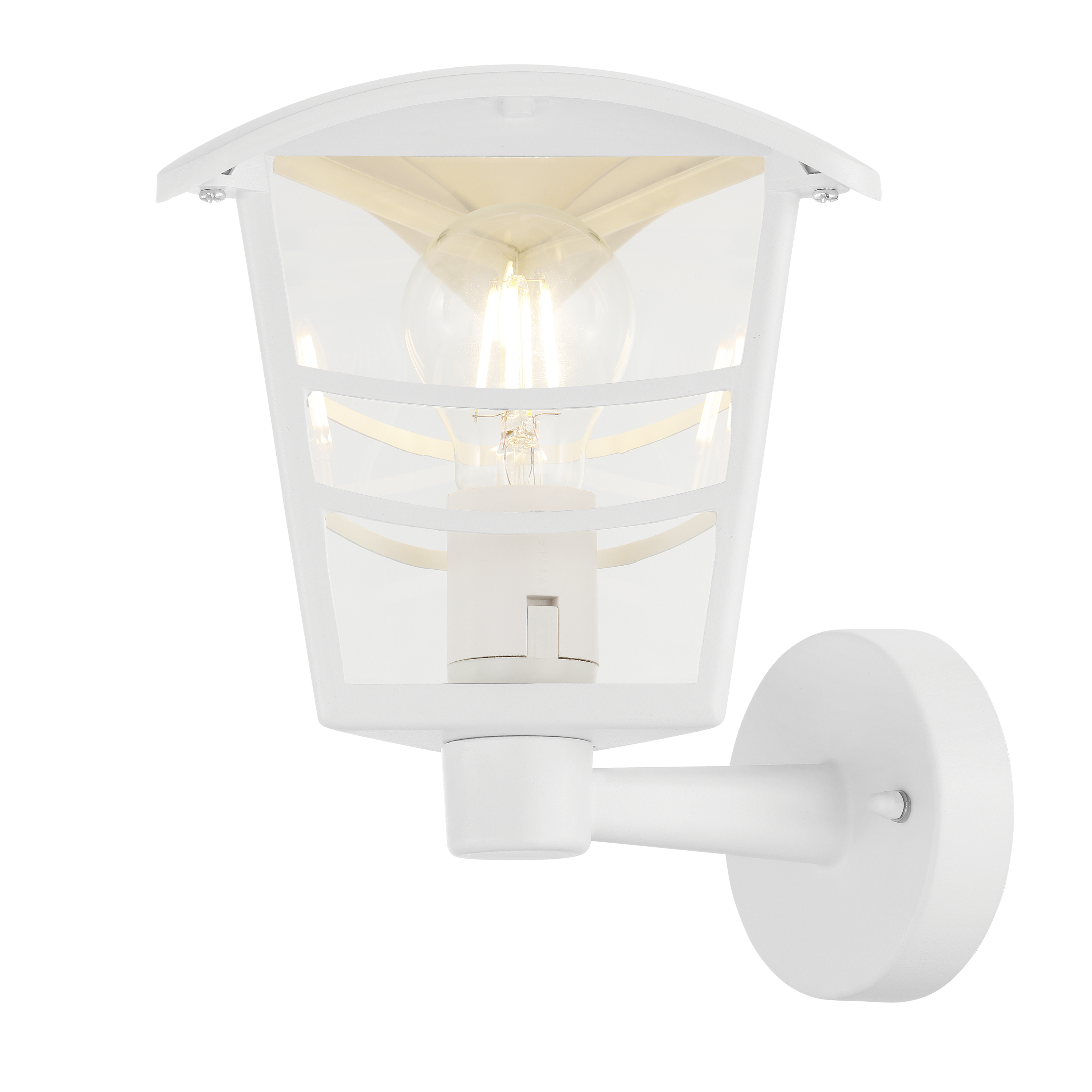 Candeeiro de parede exterior Palama IP44 E27 vidro branco Inspire - 3