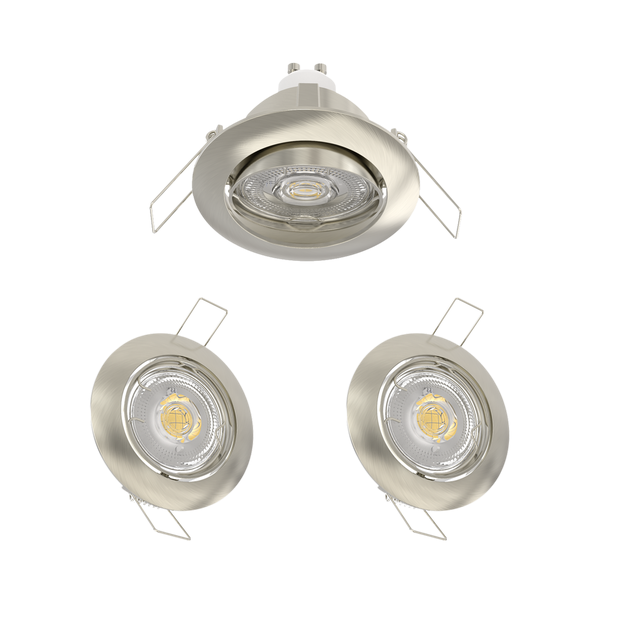 Oprawa wpuszczana oczko Clane 3 szt. GU10 450 lm 3.9W neutralna barwa 8.2 cm nikiel IP20 Inspire