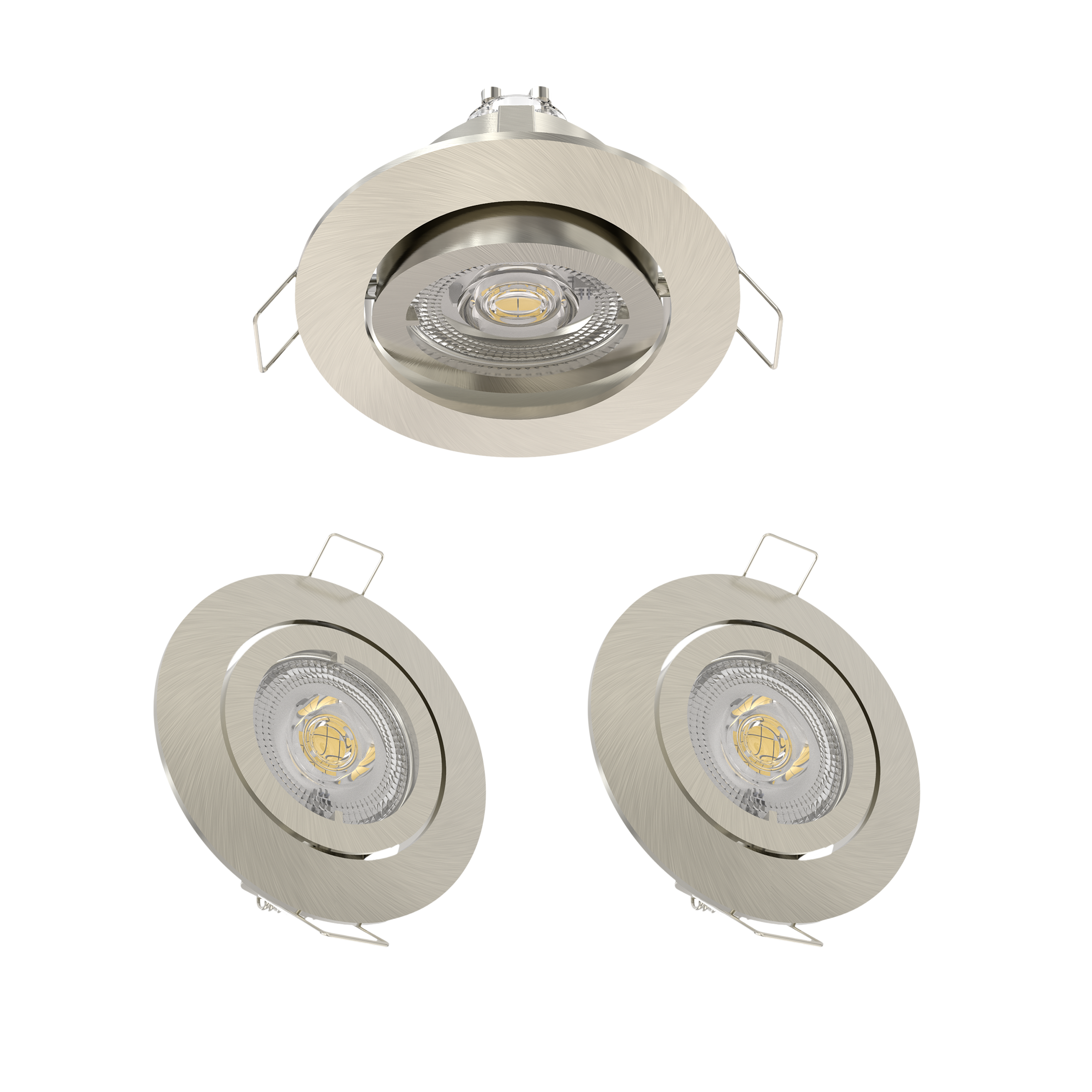 Oprawa stropowa oczko Bama 3 szt. GU10 LED 450 lm 2.5W barwa neutralna nikiel Inspire