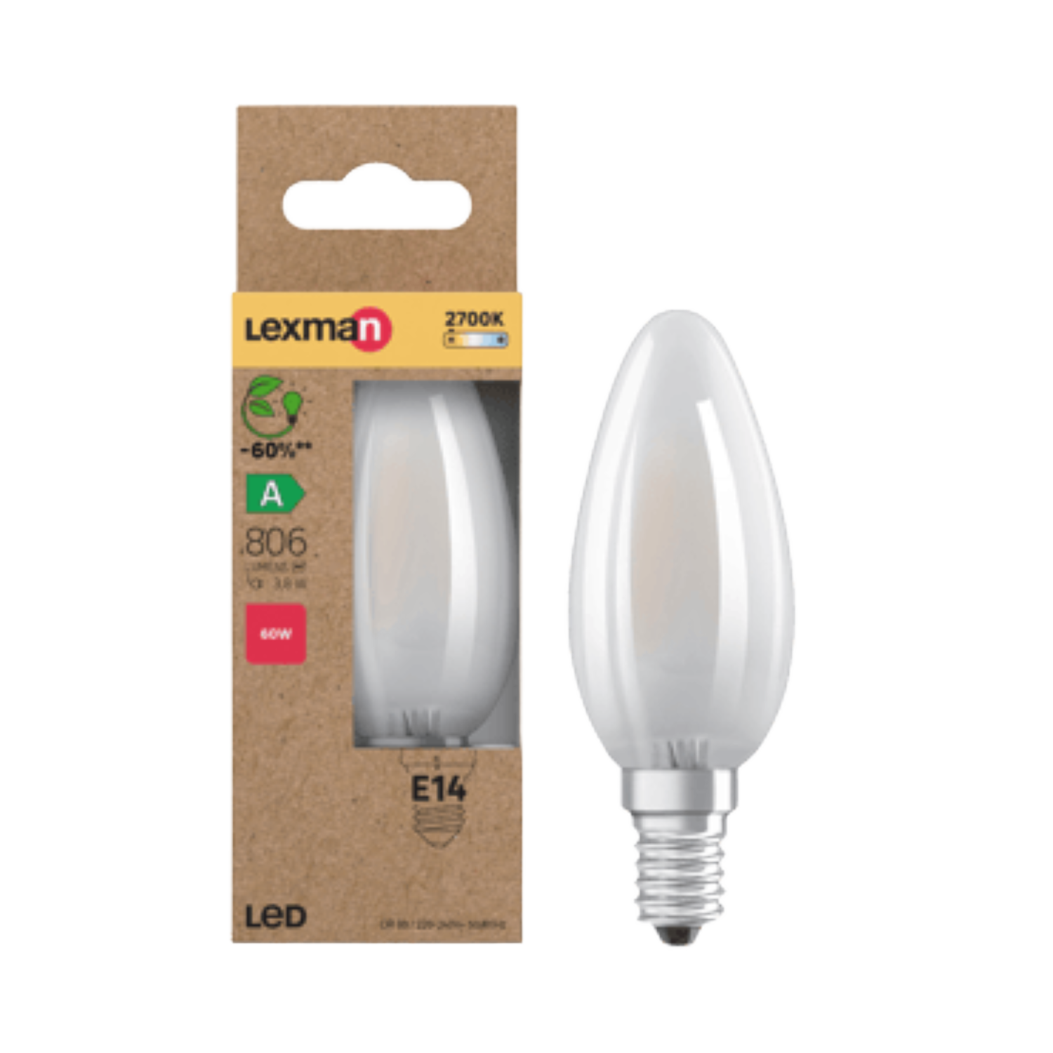 Żarówka LED E14 3.8 W 806 lm Ciepła Biel Lexman Klasa A