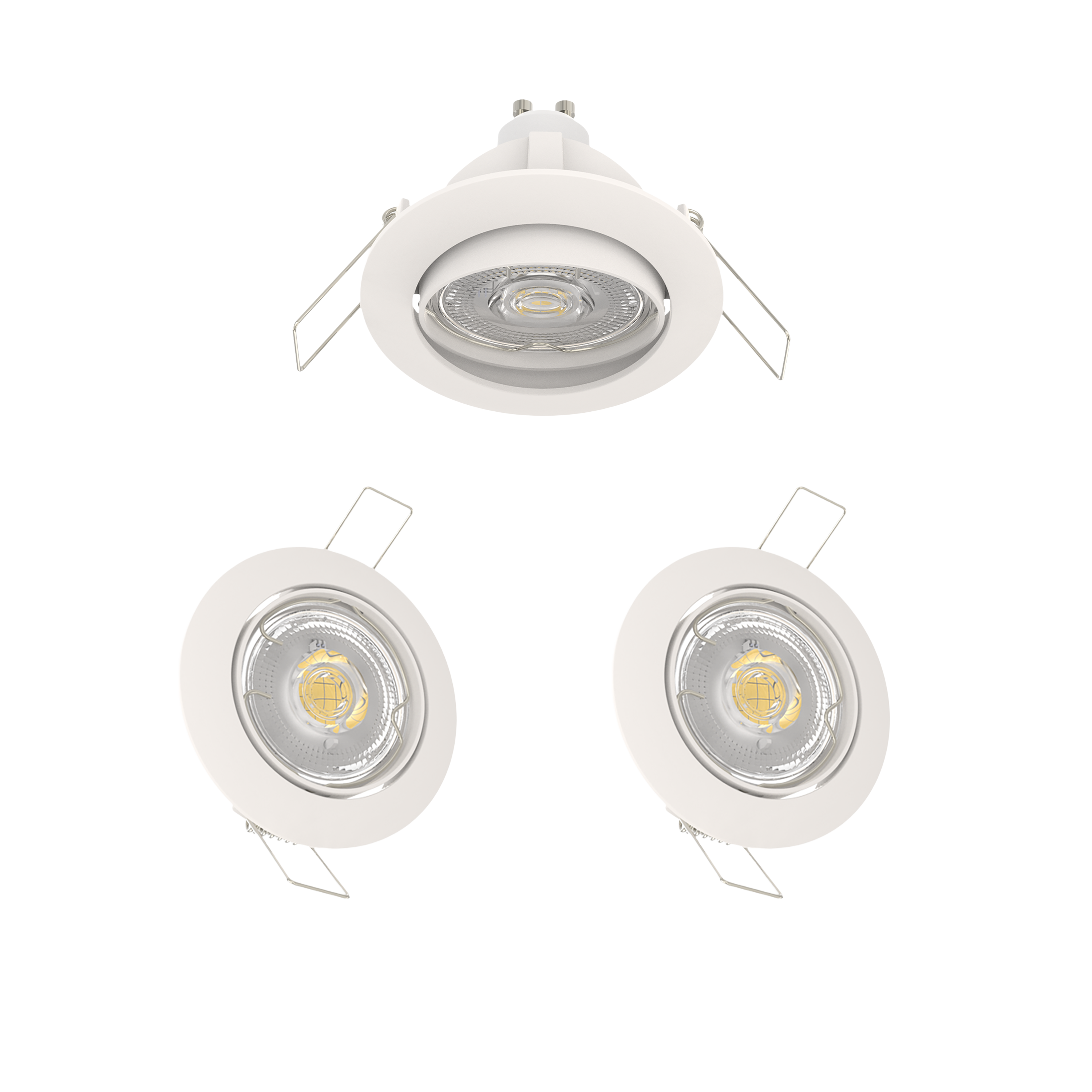 Oprawa wpuszczana oczko Clane 3 szt. GU10 450 lm 3.9W neutralna barwa 8.2 cm biała IP20 Inspire