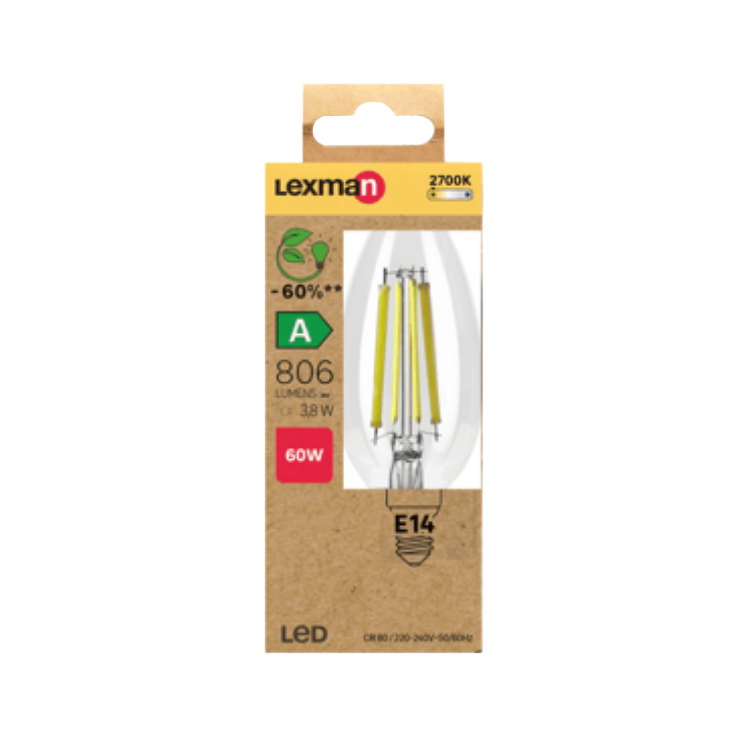 Żarówka LED E14 3.8 W 806 lm Ciepła Biel Lexman Klasa A - 2