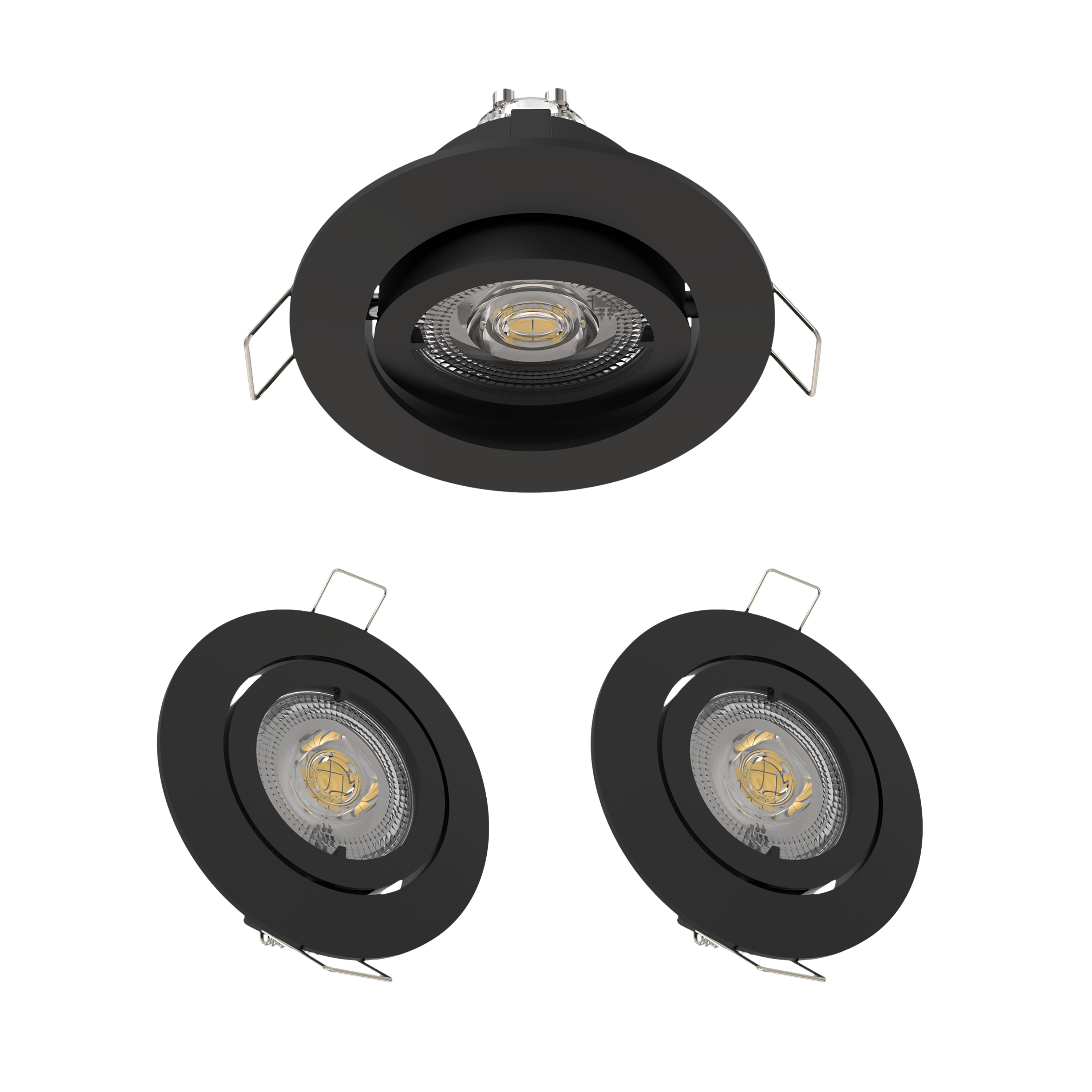 Oprawa stropowa Bama 3 szt. GU10 LED 450 lm 2.5W barwa neutralna czarna Inspire