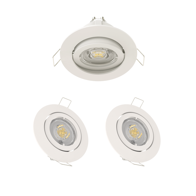 Oprawa stropowa Bama 3 szt. GU10 LED żarówki w zestawie klasa A 450 lm 2.5W barwa neutralna biała Inspire