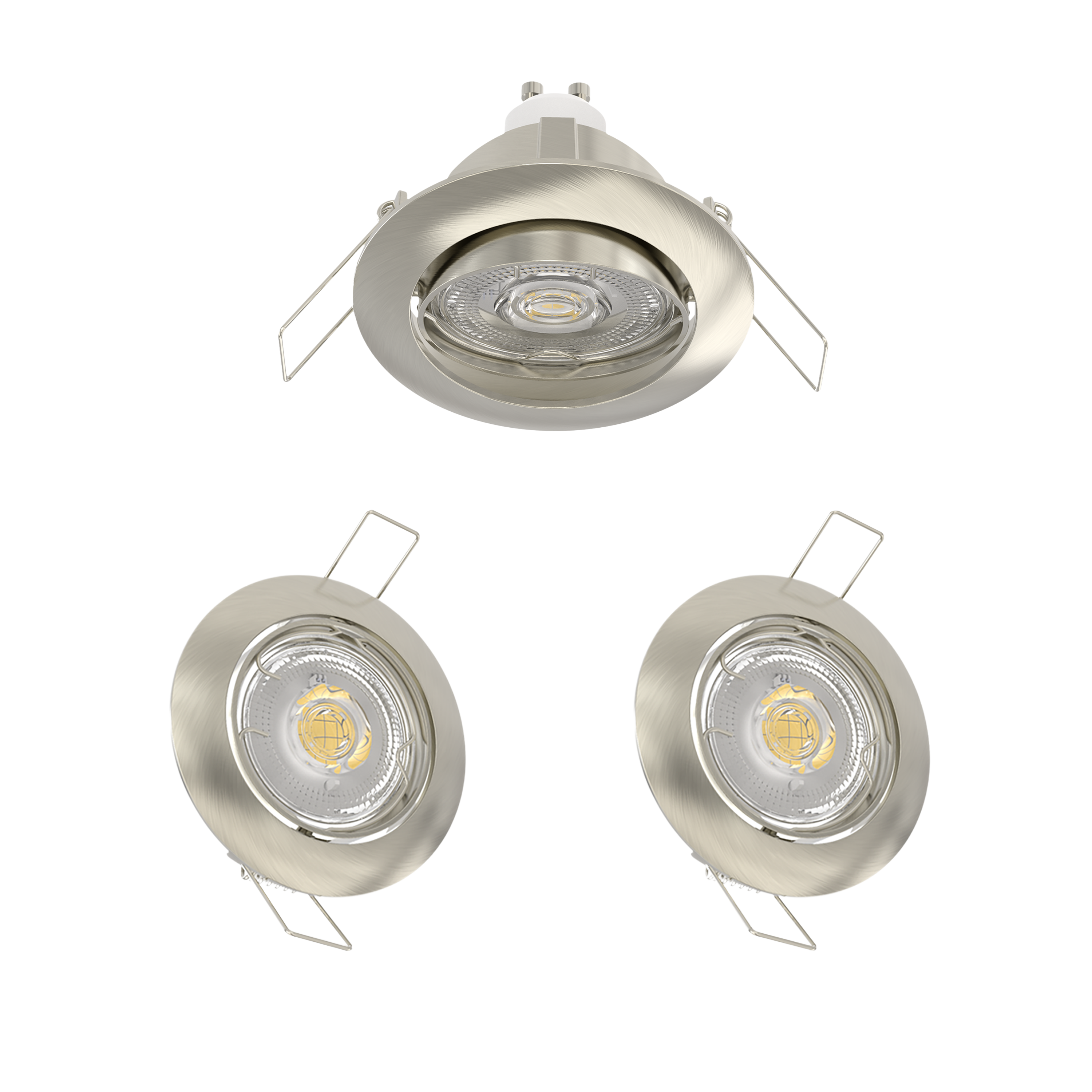 Oprawa stropowa oczko Clane 3 szt. GU10 LED 450 lm 3.92W barwa neutralna nikiel Inspire