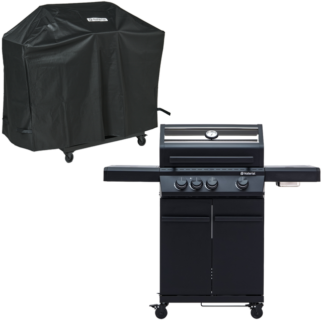 Grill gazowy 13,5kW Hudson II 3+1 palniki + pokrowiec czarny Naterial