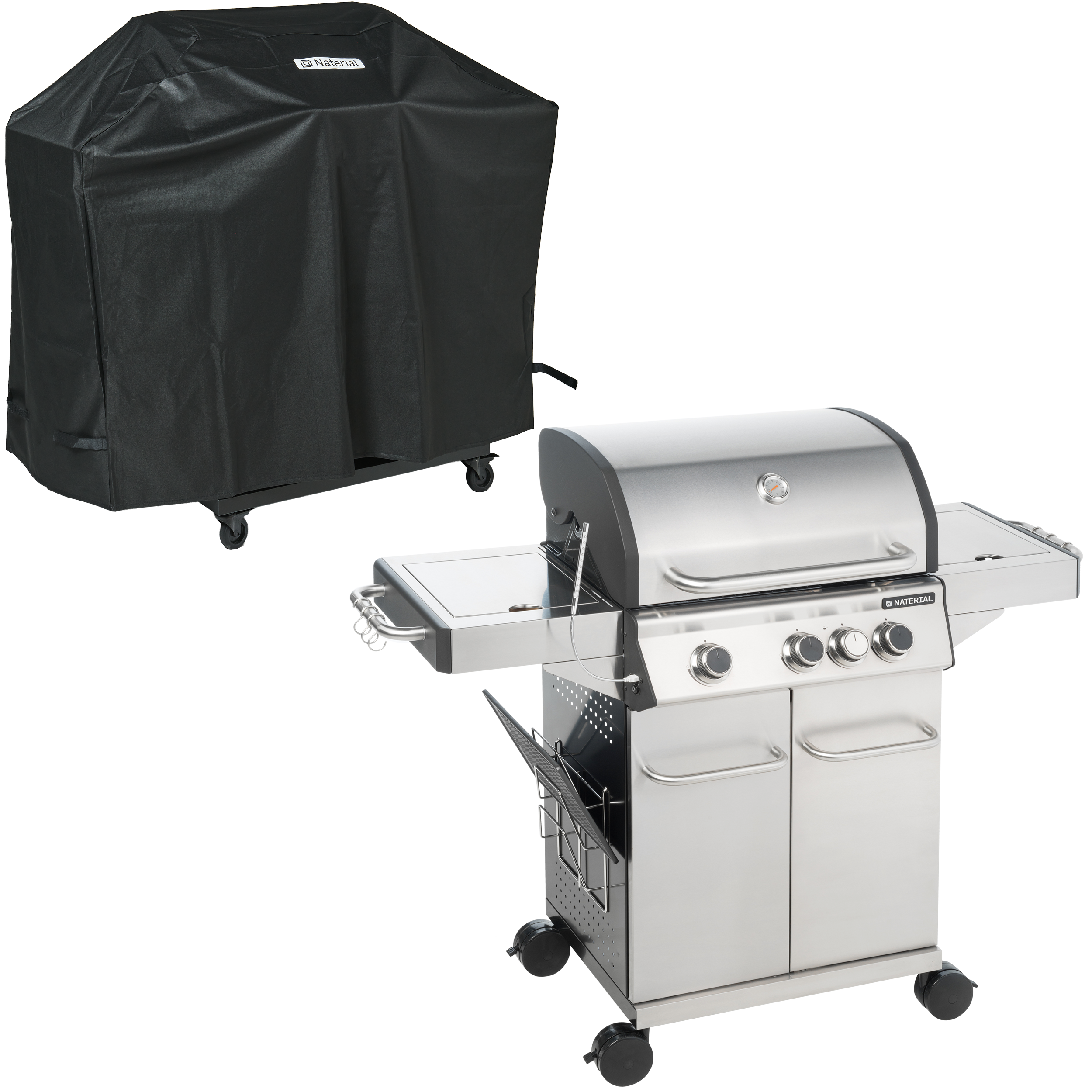 Grill gazowy 13,5kW Hudson 3+1 palniki pokrowiec Naterial