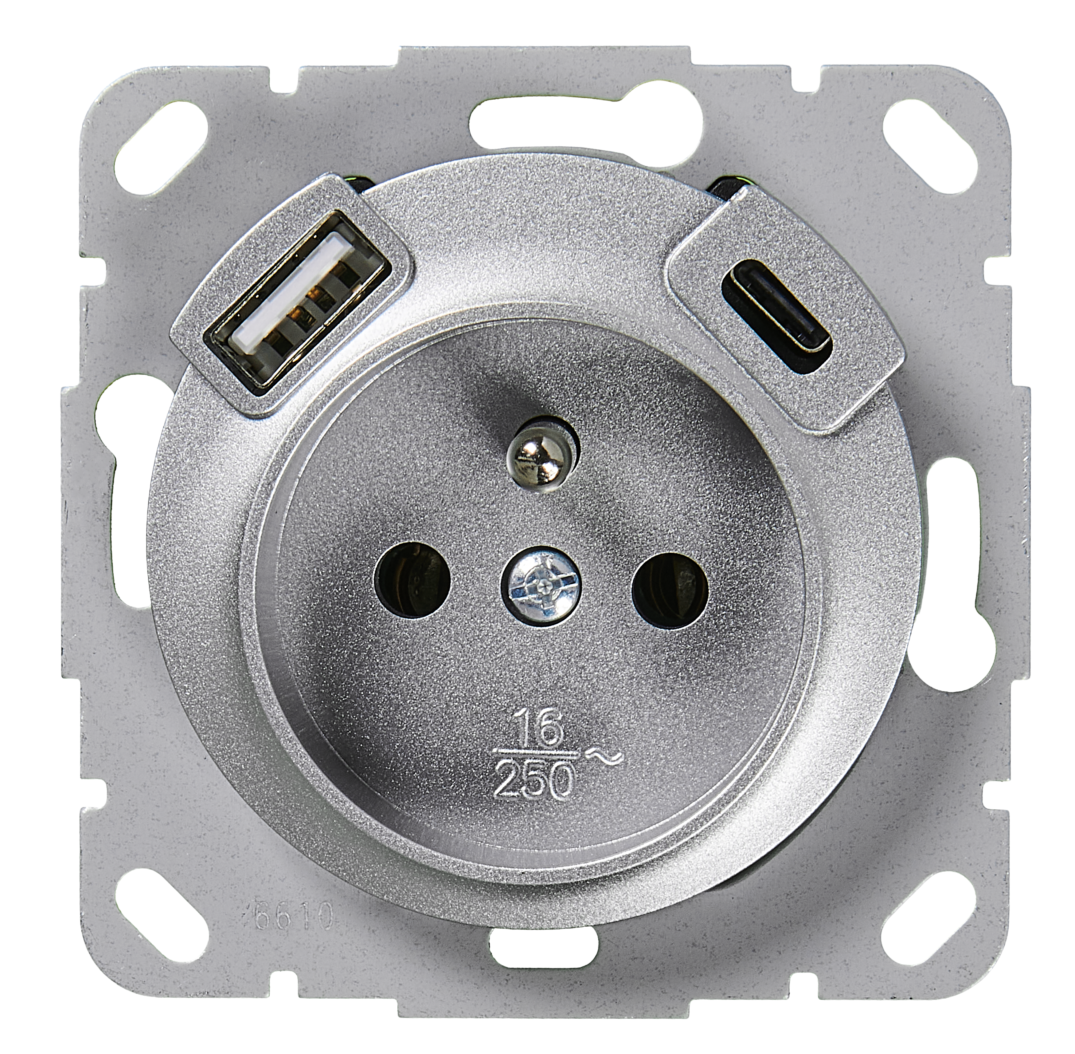 Gniazdo elektryczne z portami USB Ardea Srebrny LEXMAN