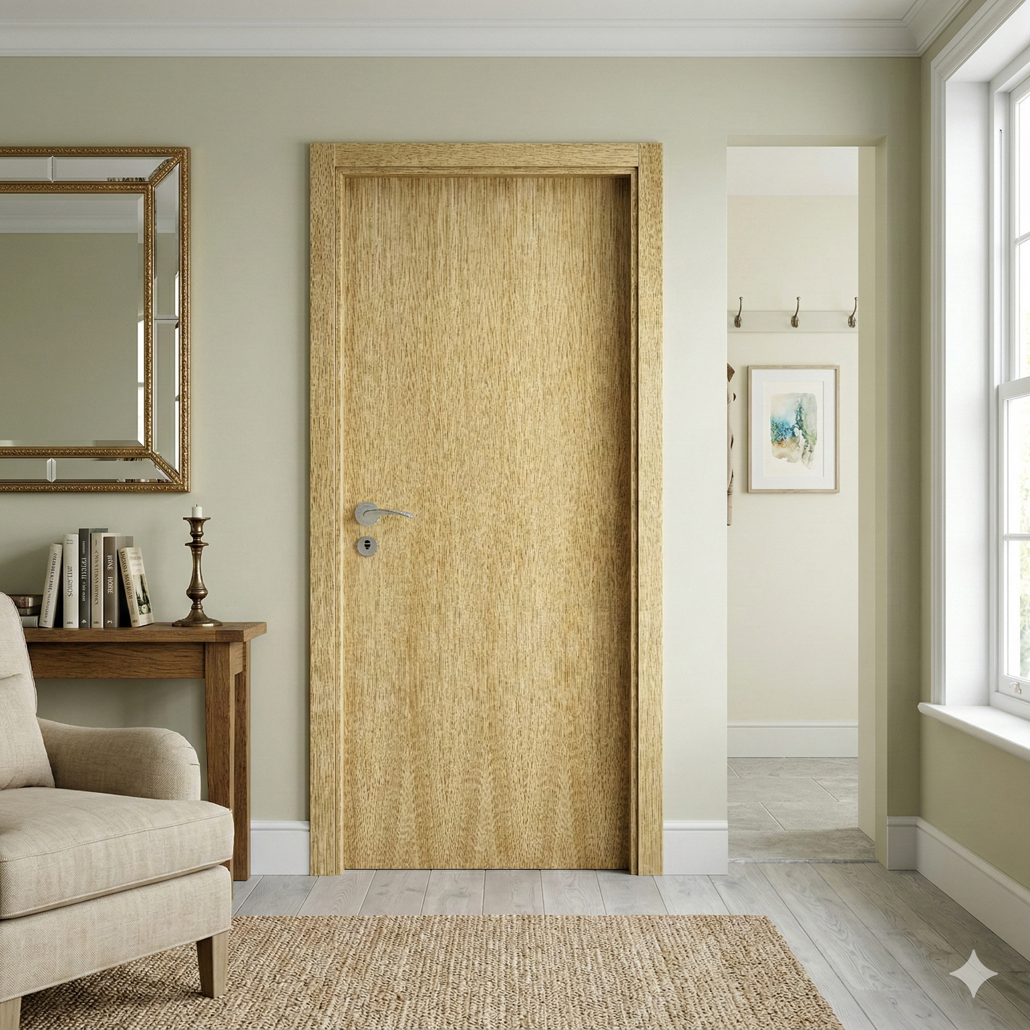 BLOCO DE PORTA CARVALHO ENVERNIZADO LISA 200X75CM DIREITA - 2