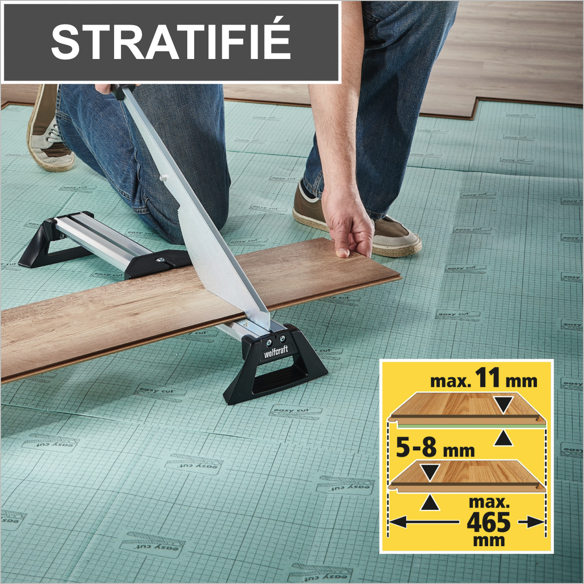 Presse coupante WOLFCRAFT LC 600 pour sols stratifiés, épaisseur de lame max 8mm - 3