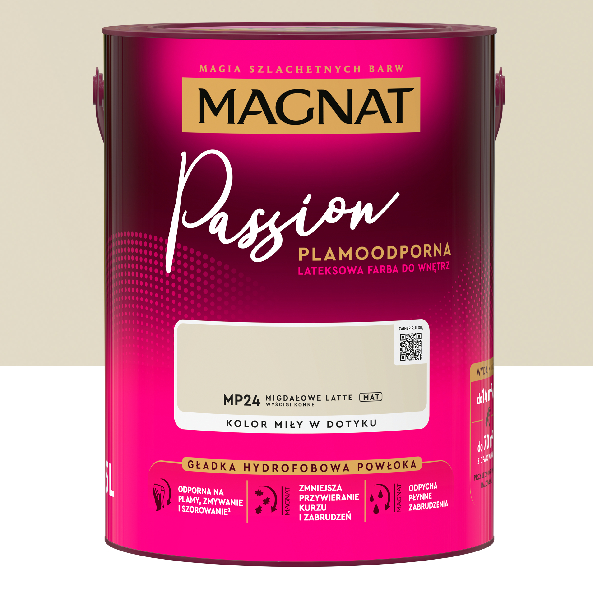 Farba Magnat Passion Migdałowe latte 5 l Plamoodporna do wnętrz lateksowa
