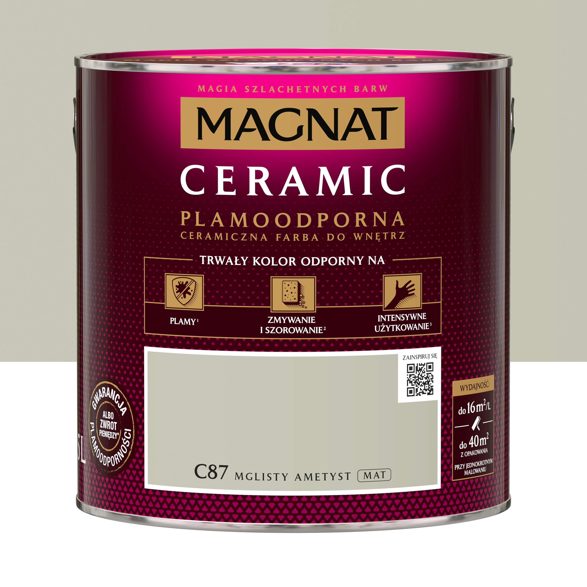 Farba Magnat Ceramic Mglisty ametyst 2.5 l Plamoodporna do wnętrz