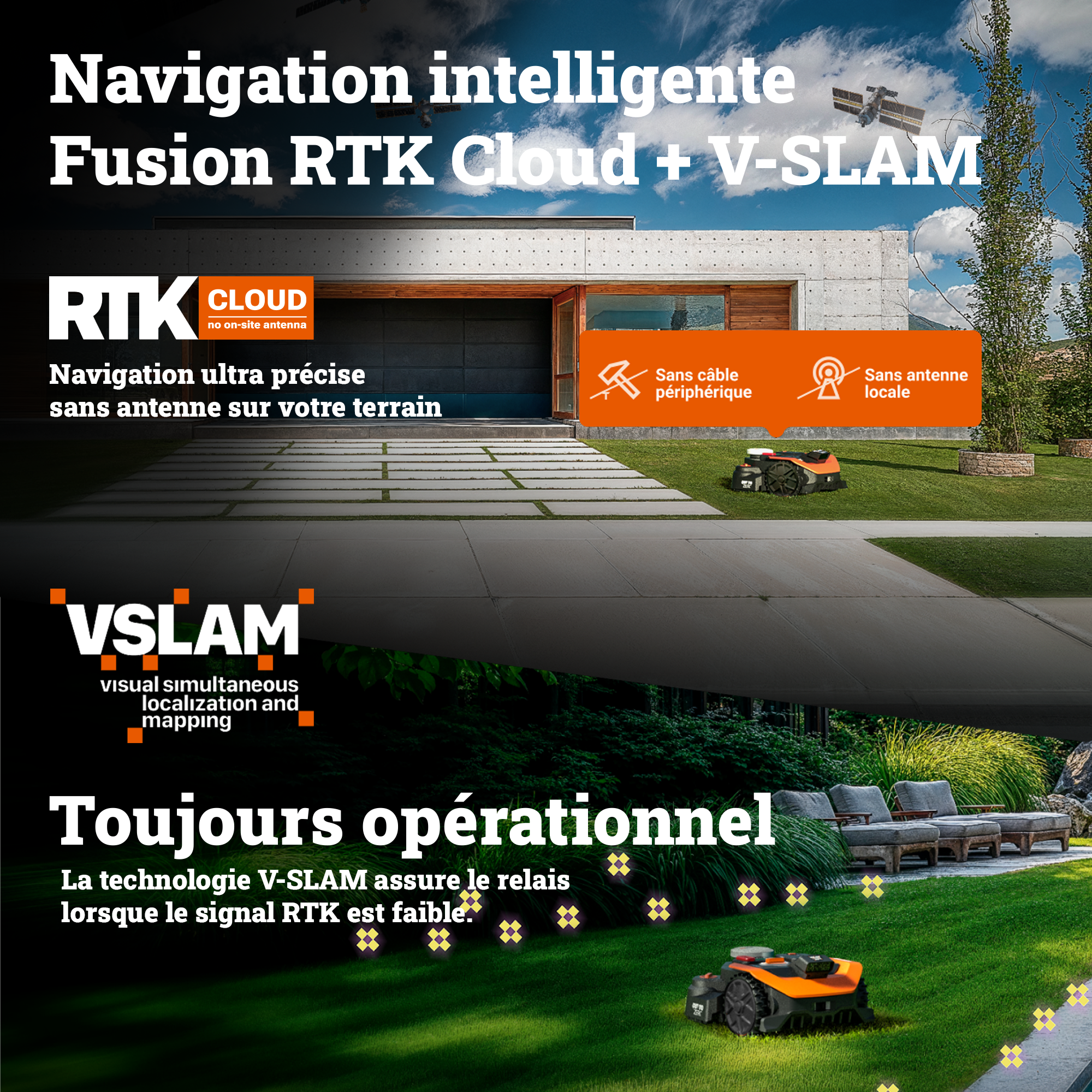 Robot tondeuse connecté WORX VISION CLOUD 2WD, jusqu'à 650m², WR365E - 3