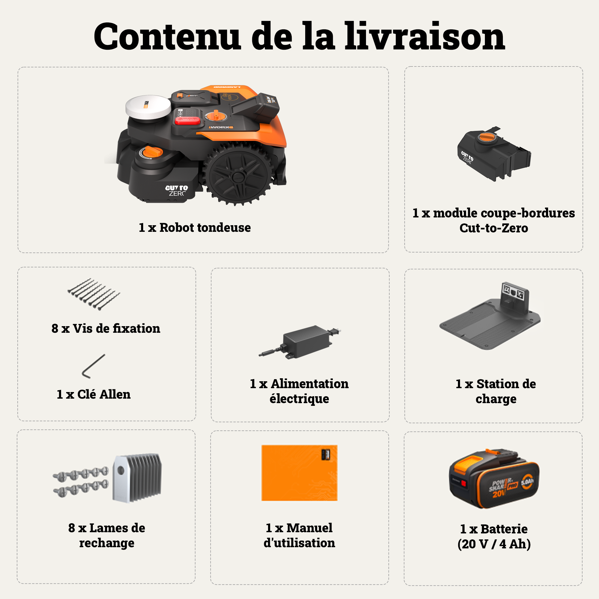 Robot tondeuse connecté sans fil WORX VISION CLOUD 2WD - Jusqu'à 800m² - WR308E - 7
