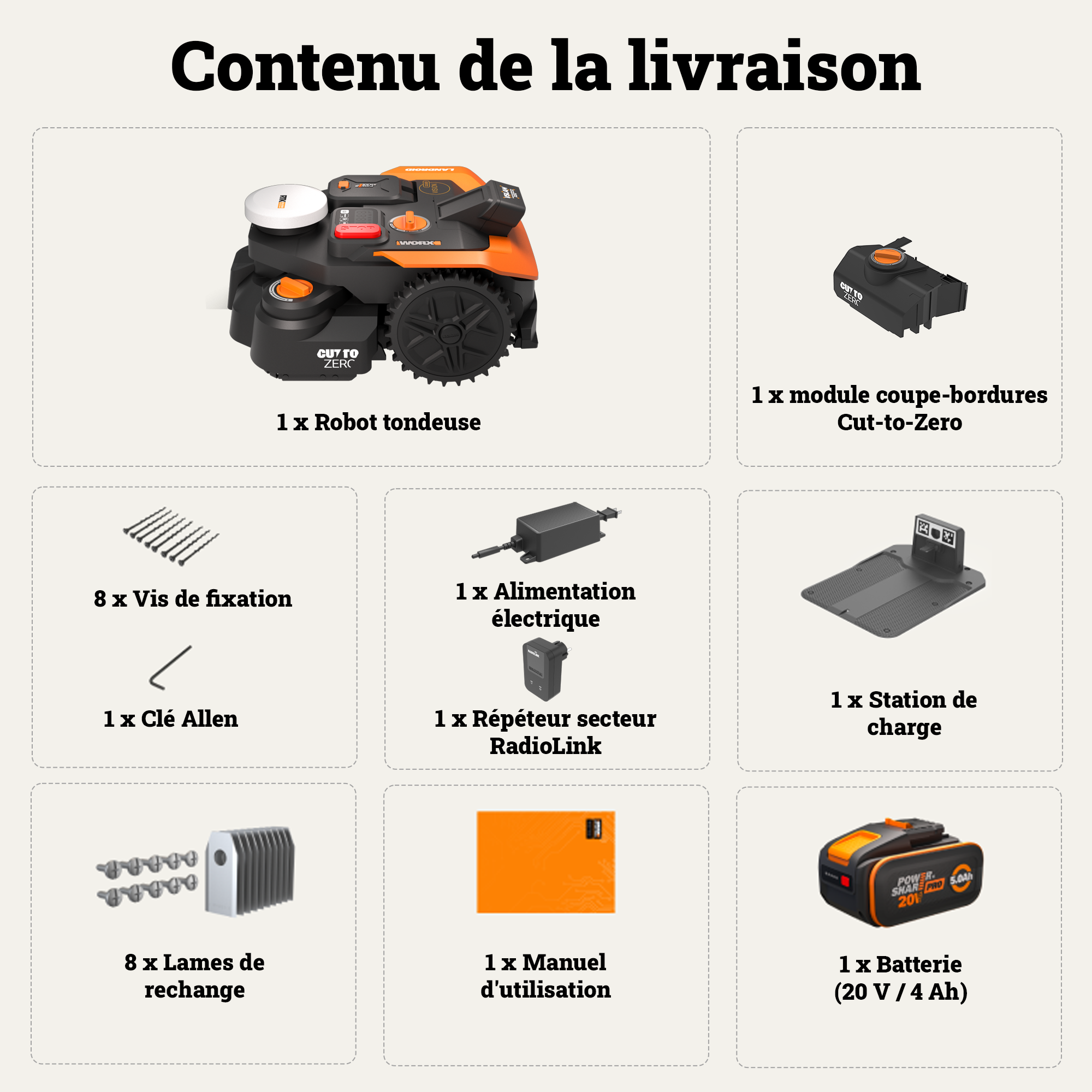 Robot tondeuse connecté sans fil WORX VISION CLOUD 2WD - Jusqu'à 1200m² - WR312E - 7
