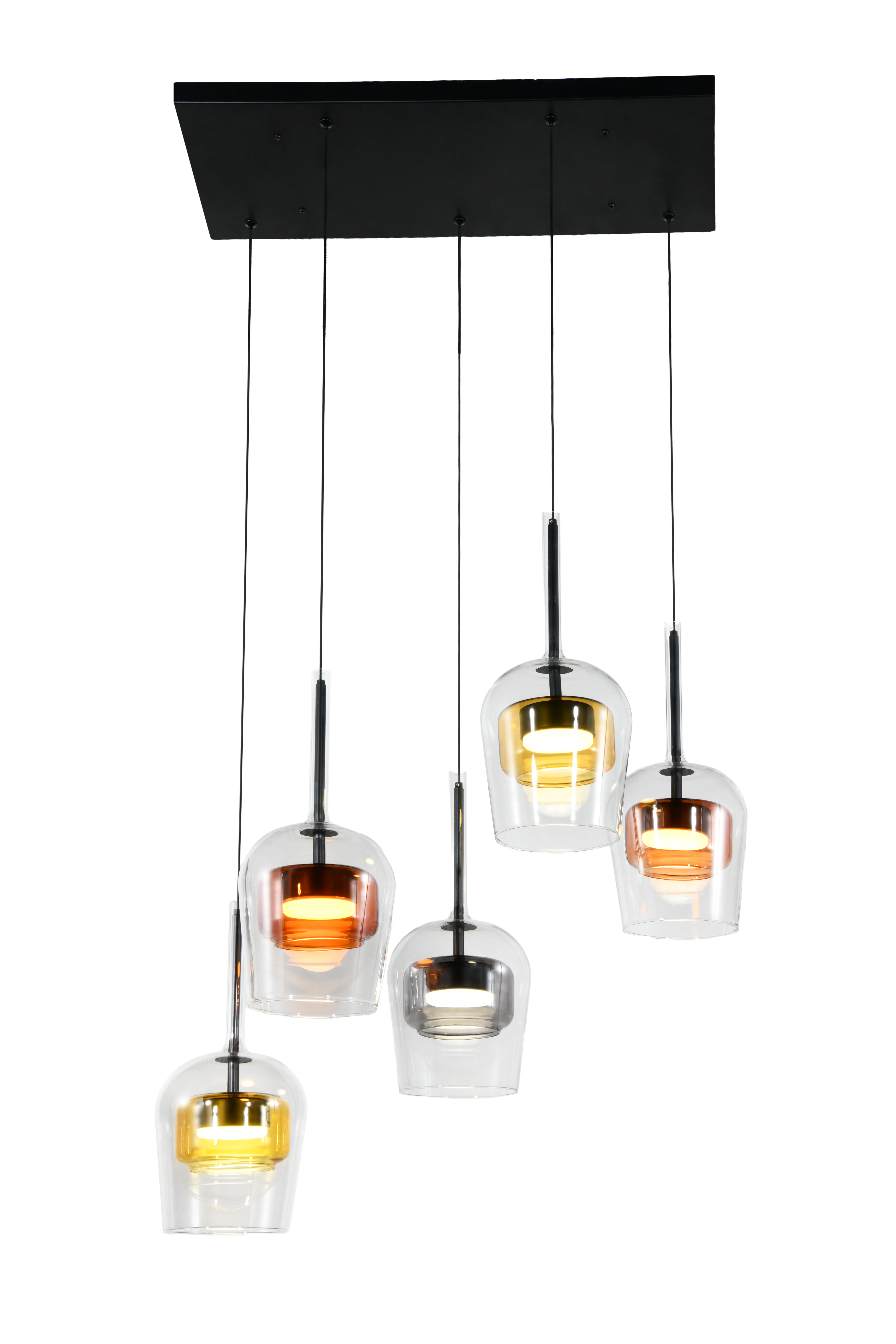 Lampa wisząca Galaxi dymiona czarna 5x9W GX53