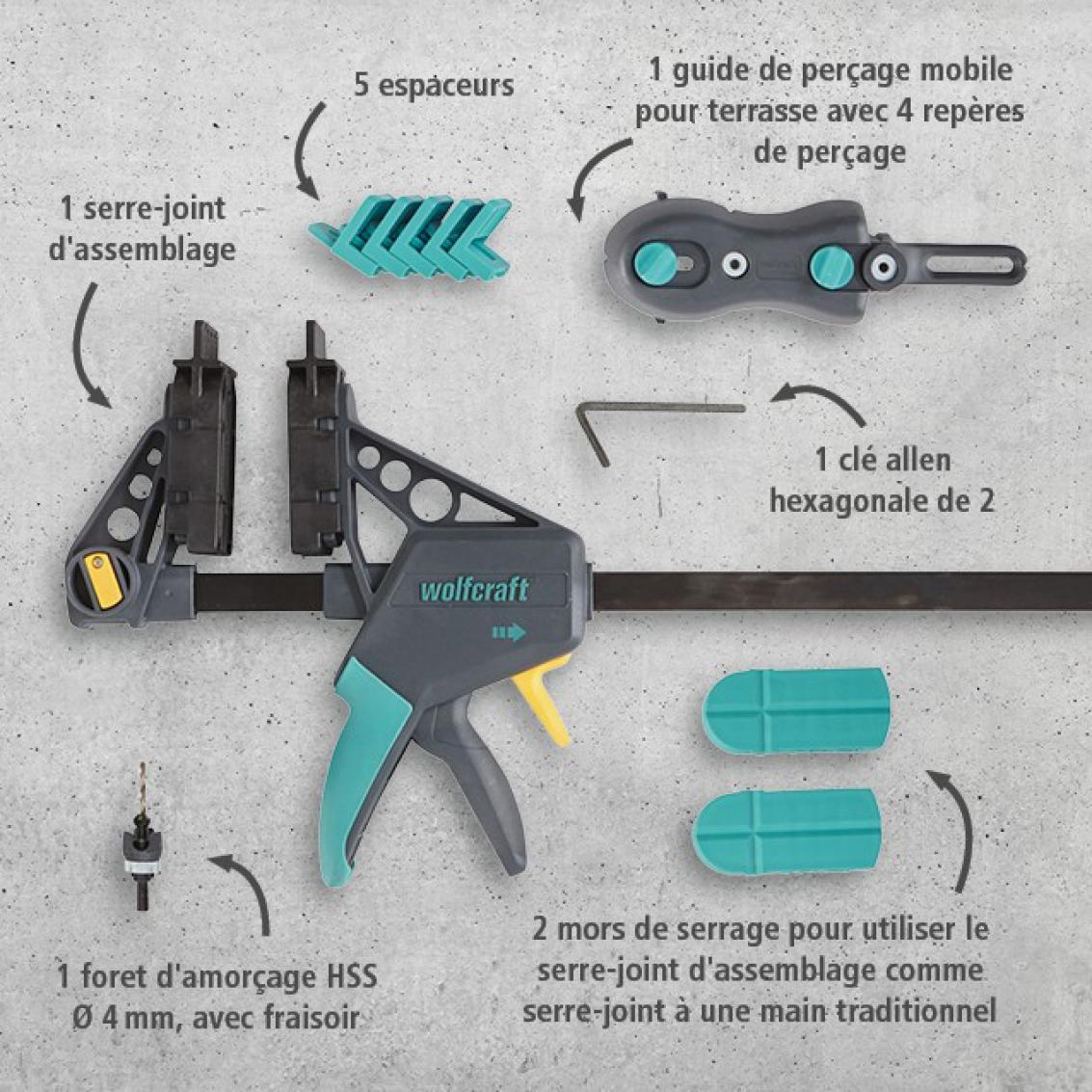 Kit de pose de lames de terrasse en bois WOLFCRAFT - 2