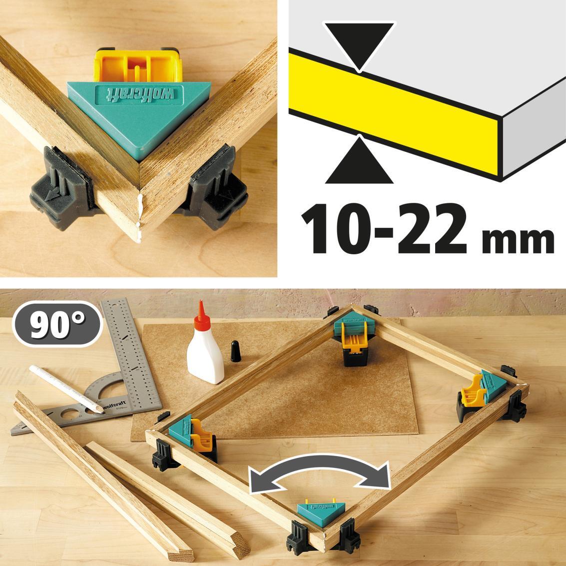 2 presses d'angles pour le vissage et l’encollage à 90° WOLFCRAFT ES 22 - 2