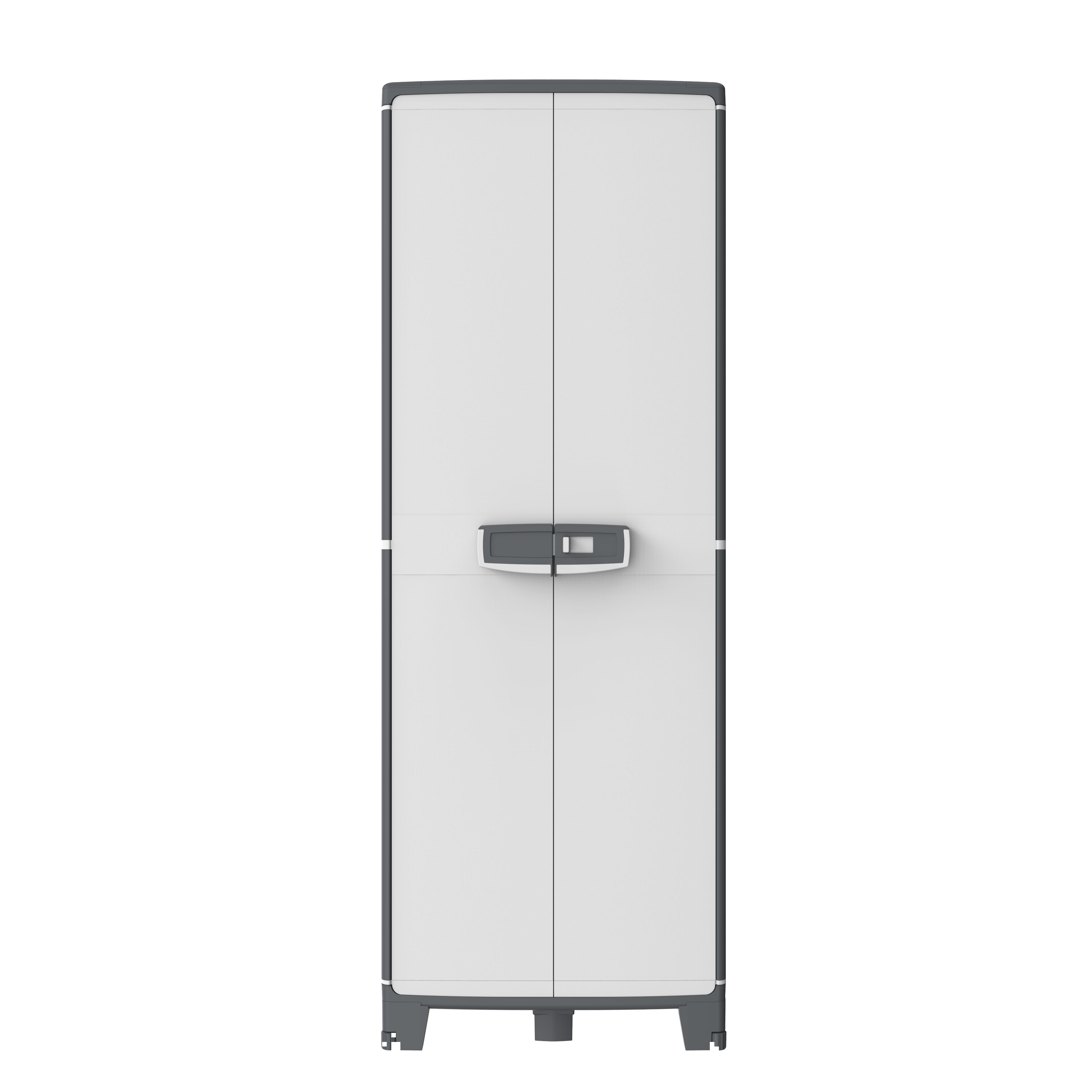 SPACEO Armadio alto Wendy in polipropilene, grigio e bianco L 65 x H 180 x P 39 cm, 2 ante