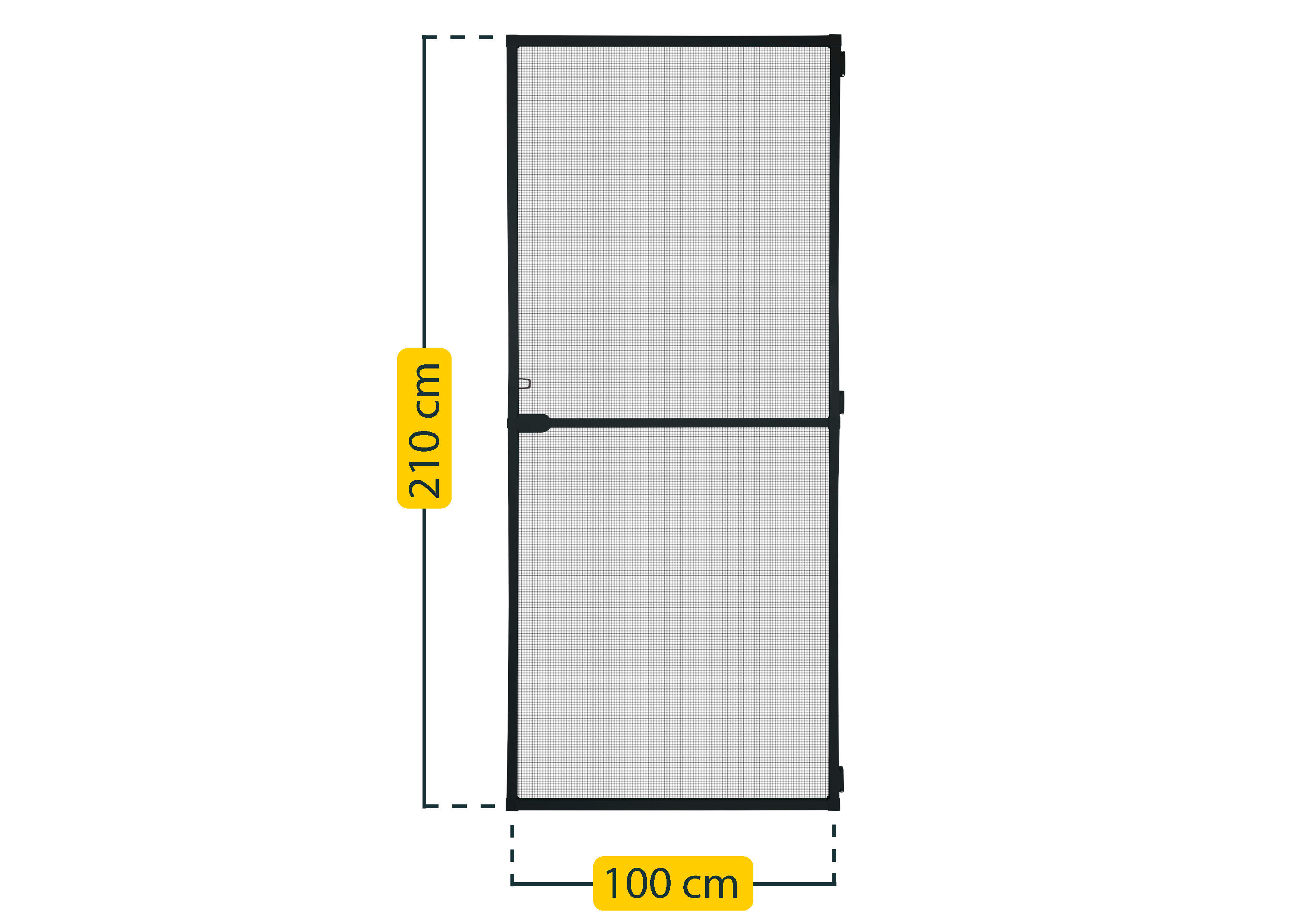 Mosquitera abatible 100x210cm 1 puerta alumino gris recortable tela fibra de vidrio gris - 4