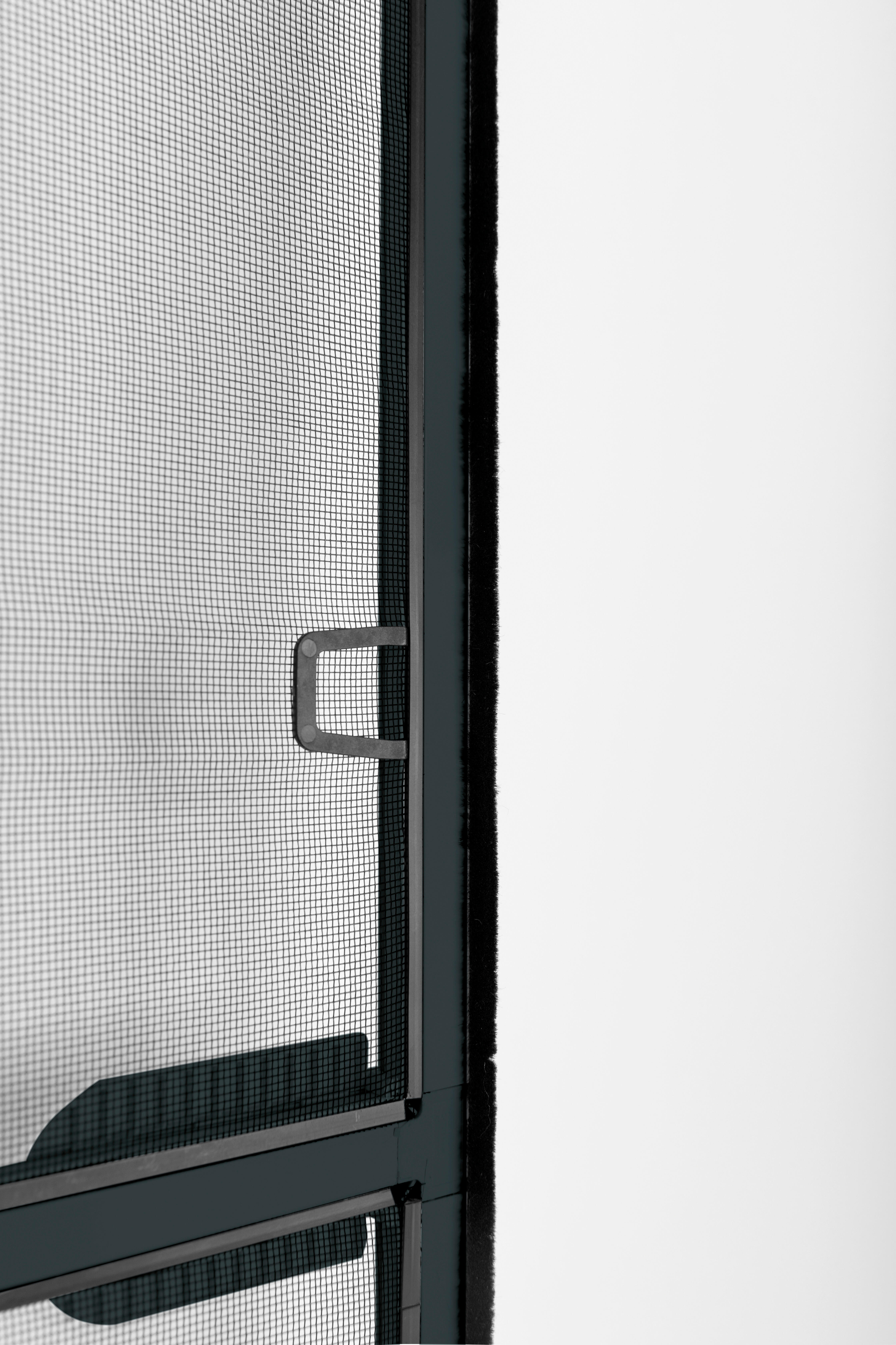 Mosquitera abatible 100x210cm 1 puerta alumino gris recortable tela fibra de vidrio gris - 6