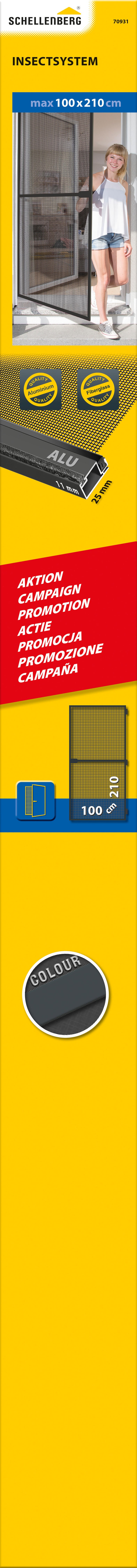 Mosquitera abatible 100x210cm 1 puerta alumino gris recortable tela fibra de vidrio gris - 10
