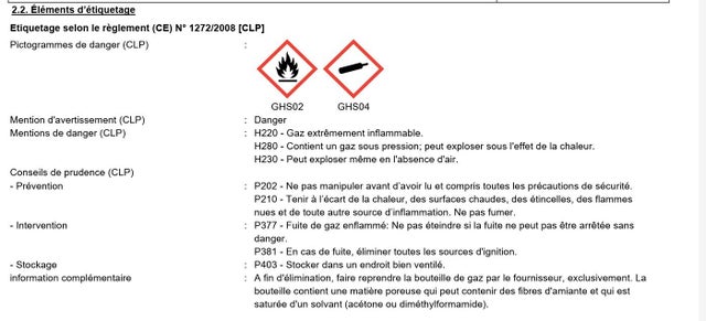 Bouteille vide acétylène 1,4 m³ ROLLERFLAM S11 - AIR LIQUIDE FRANCE 