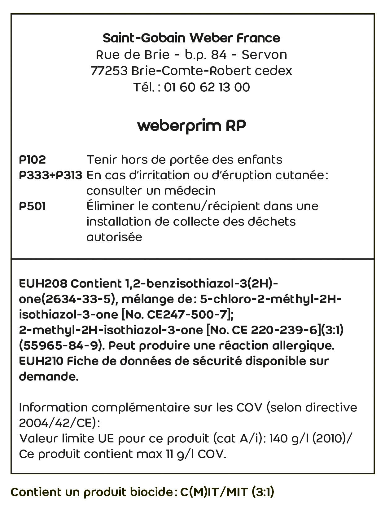 Primaire bouche-pores Weberprim RP - bidon de 5kg WEBER - 2