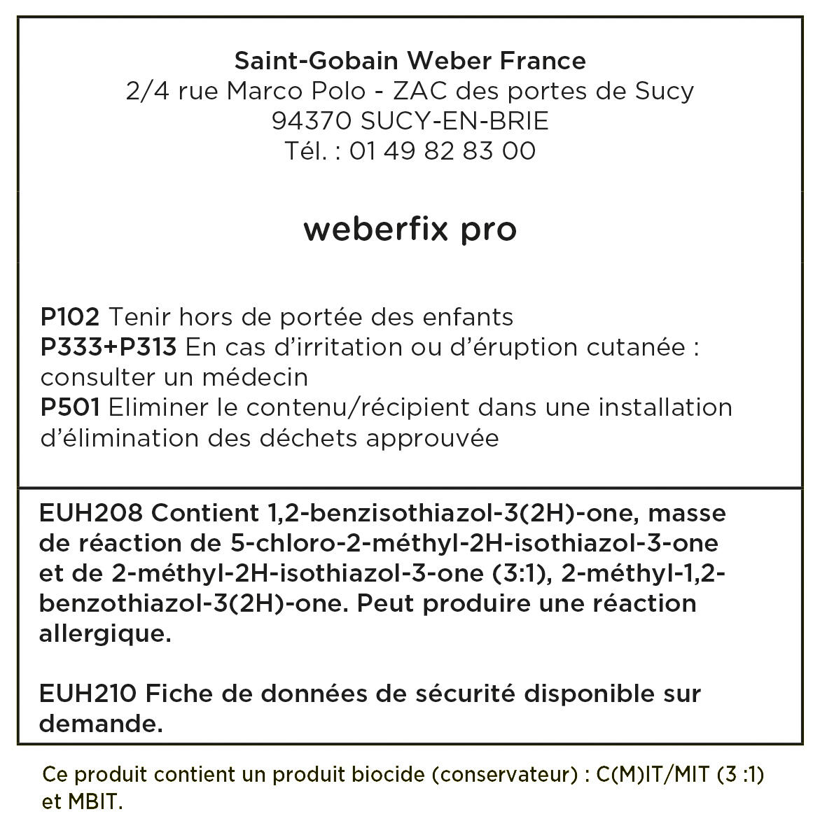 Colle carrelage en pâte blanc D2E pour mur intérieur 25 kg - Weberfix pro WEBER - 2