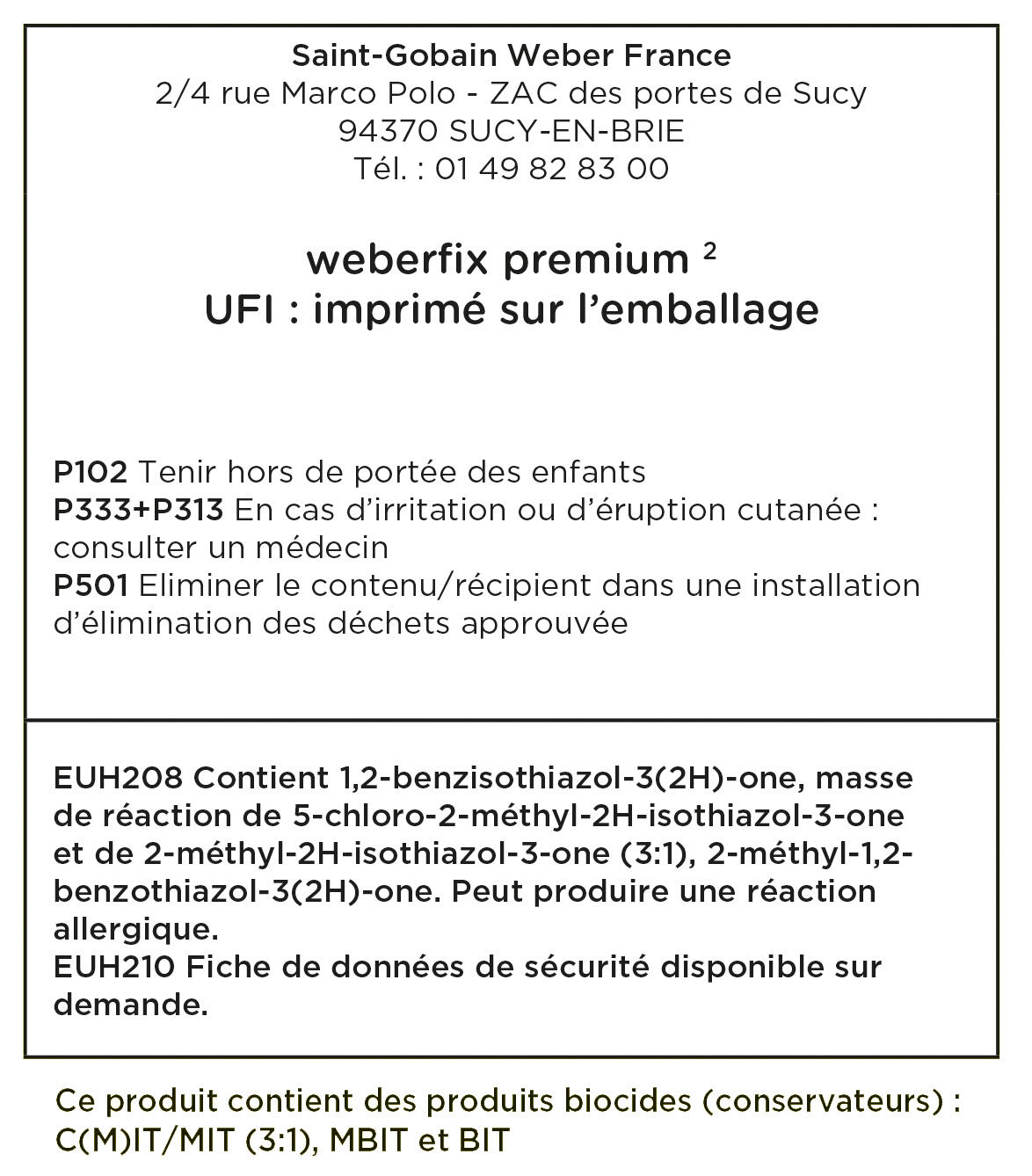 Colle carrelage en pâte blanc D2ET pour mur intérieur & extérieur 5 kg - Weberfix premium² WEBER - 2