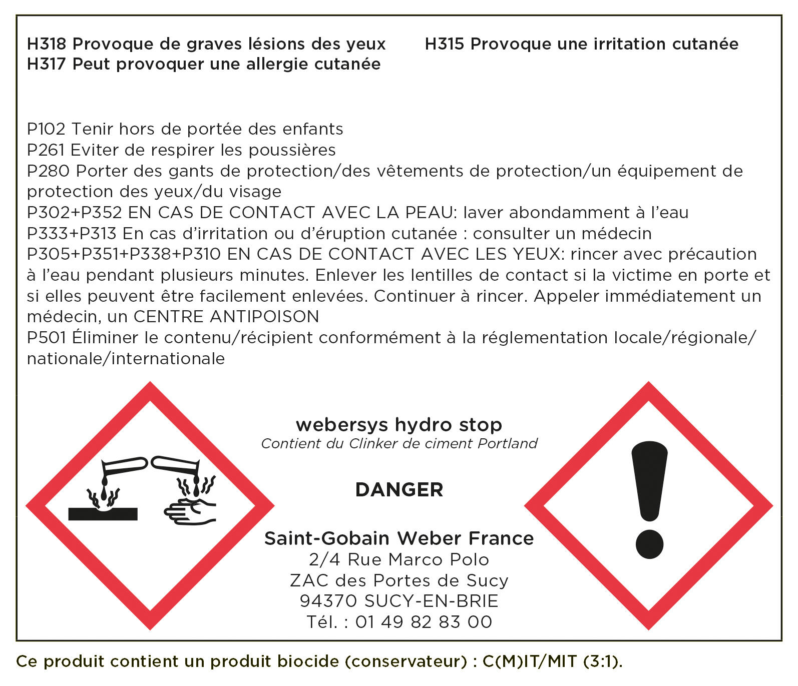 Kit étanchéité hydro stop 2m² Webersys - WEBER - 2