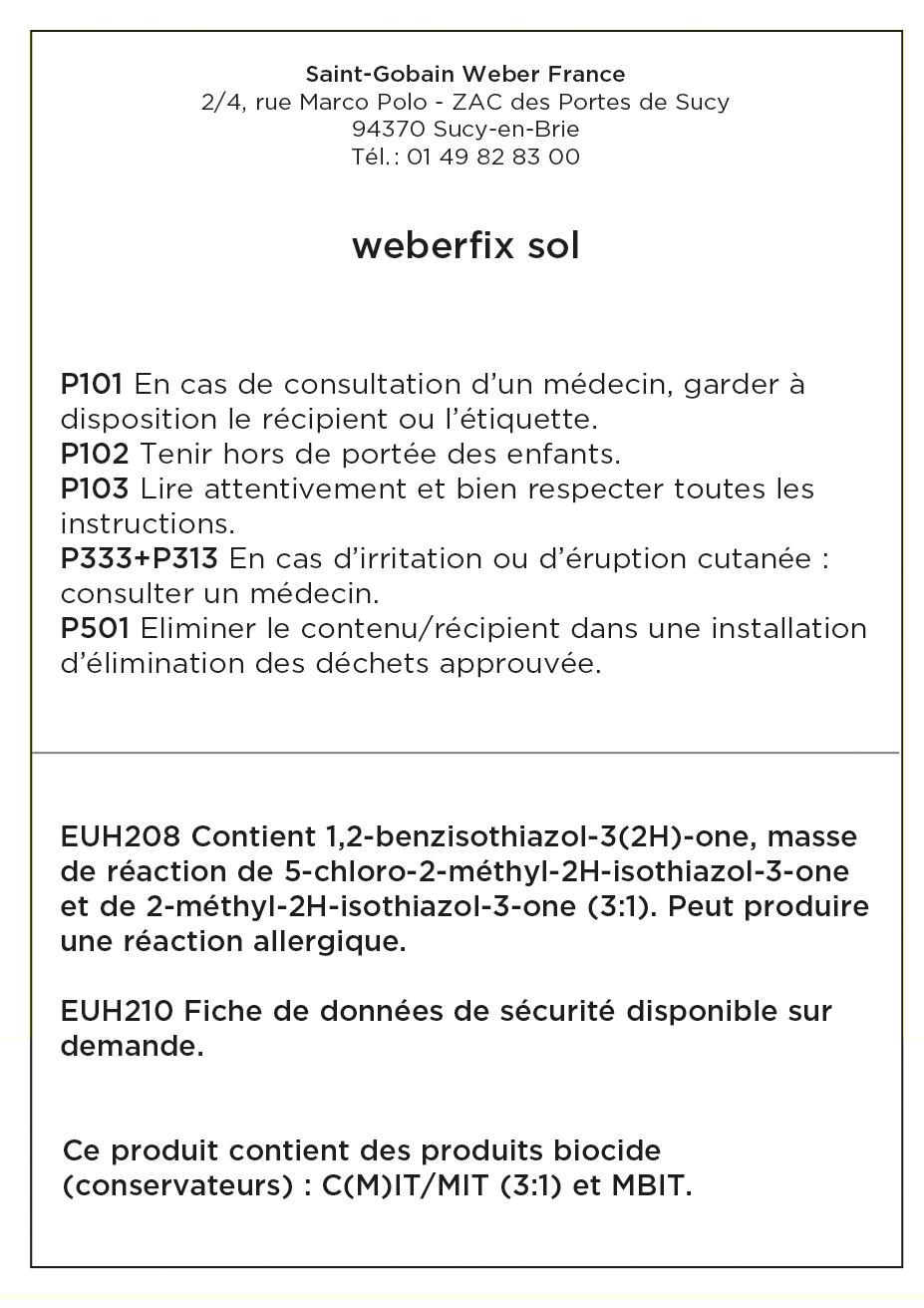 Colle carrelage en pâte gris D2 pour sol intérieur 8 kg - Weberfix sol WEBER - 3
