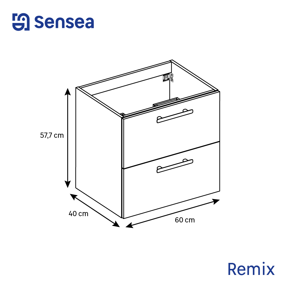 Mueble de baño Remix2 roble claro 60x40 cm (lavabo no incluido) - 4