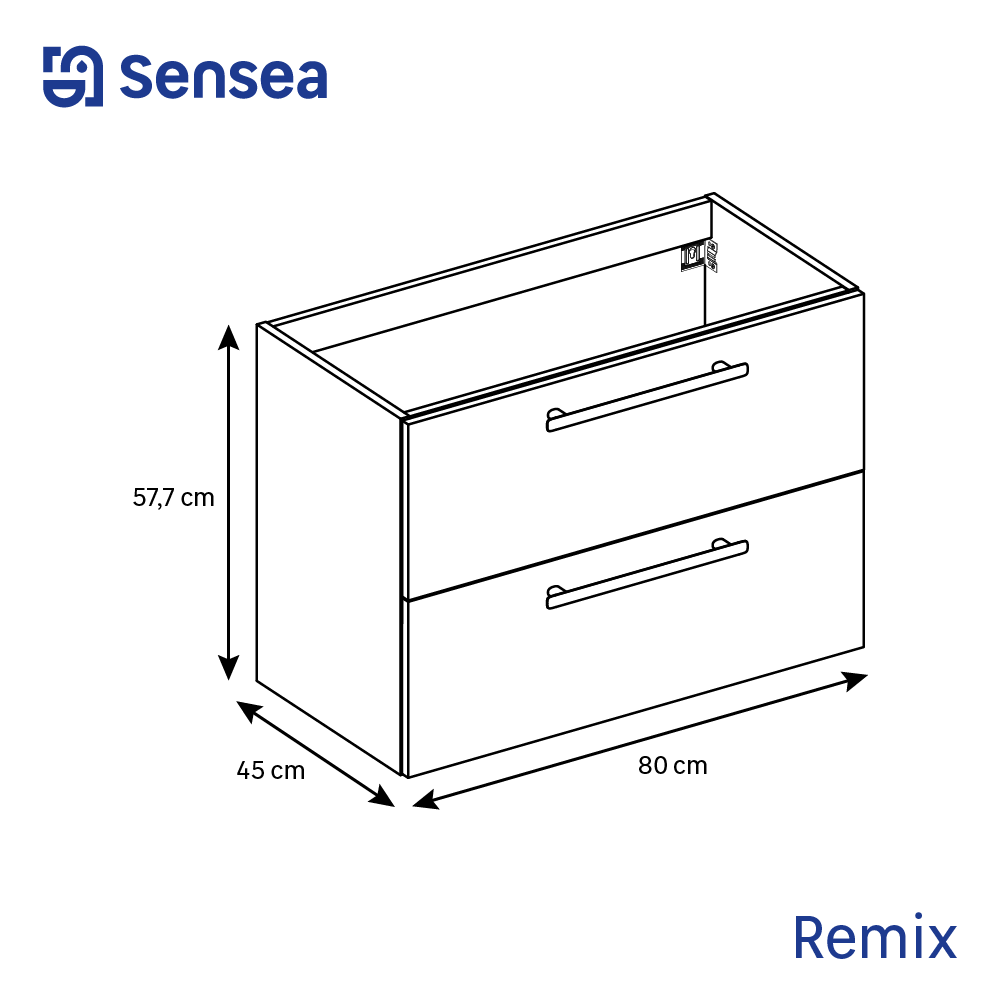 Mueble de baño Remix2 blanco 80x45 cm (lavabo no incluido) - 5