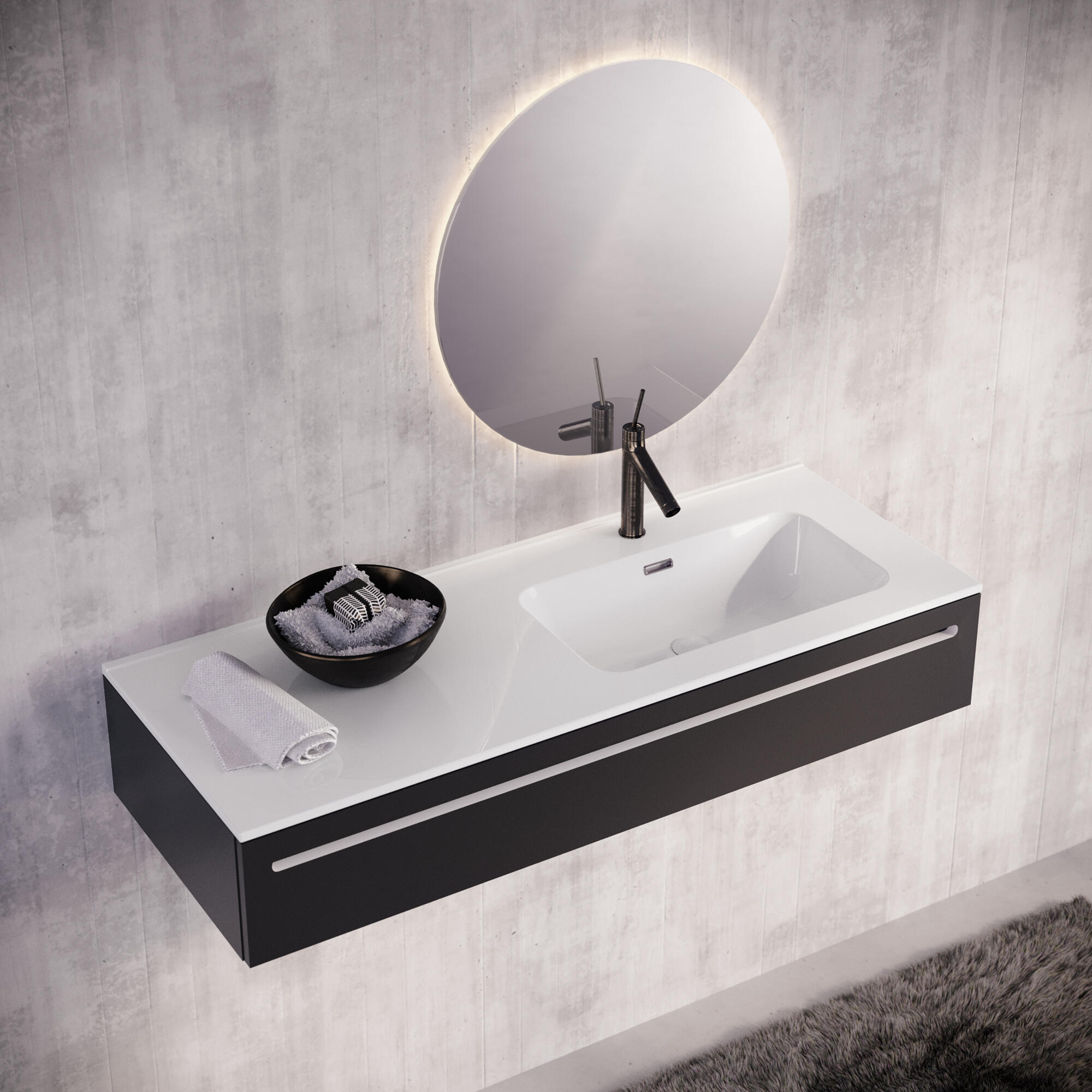 Lavabo encastrado Mia  101x18x46 cm - 4