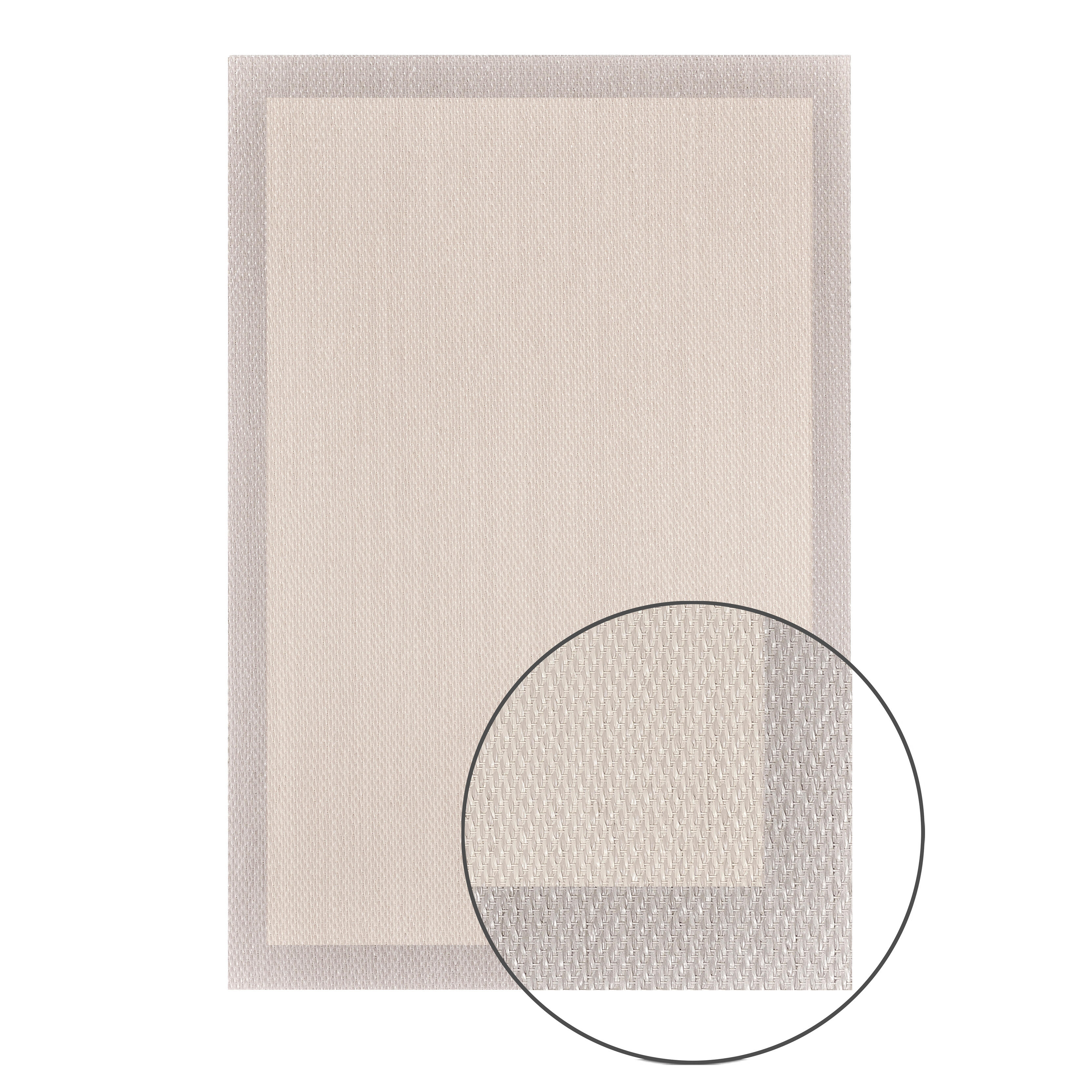 Alfombra exterior/interior pvc sisaltouch 200x290cm tejido plano base antideslizante liso crudo - topo