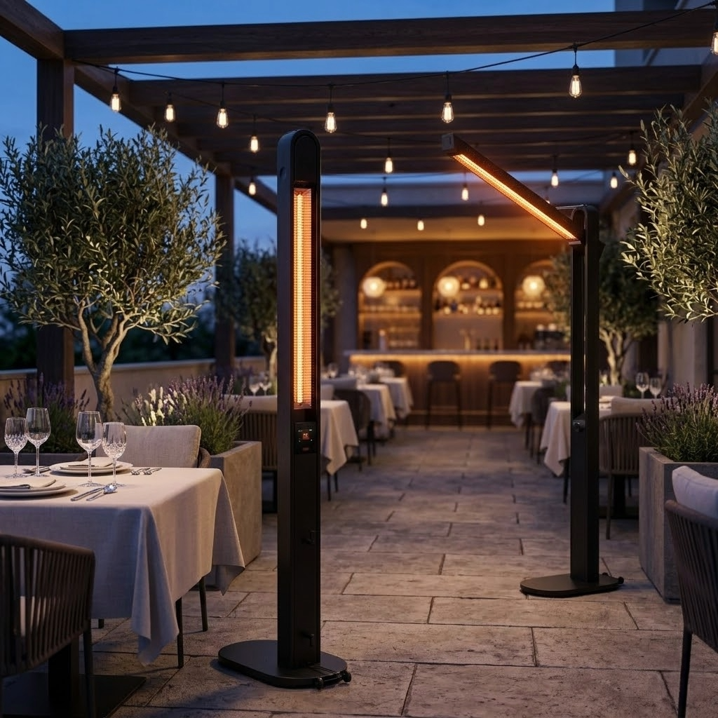 CALEFACTOR DE SUELO EXTENSIBLE PORTÁTIL CON TUBO FIBRA DE CARBONO 1800W IP65 - 4