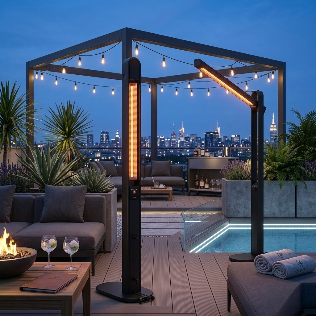 CALEFACTOR DE SUELO EXTENSIBLE PORTÁTIL CON TUBO FIBRA DE CARBONO 1800W IP65 - 3