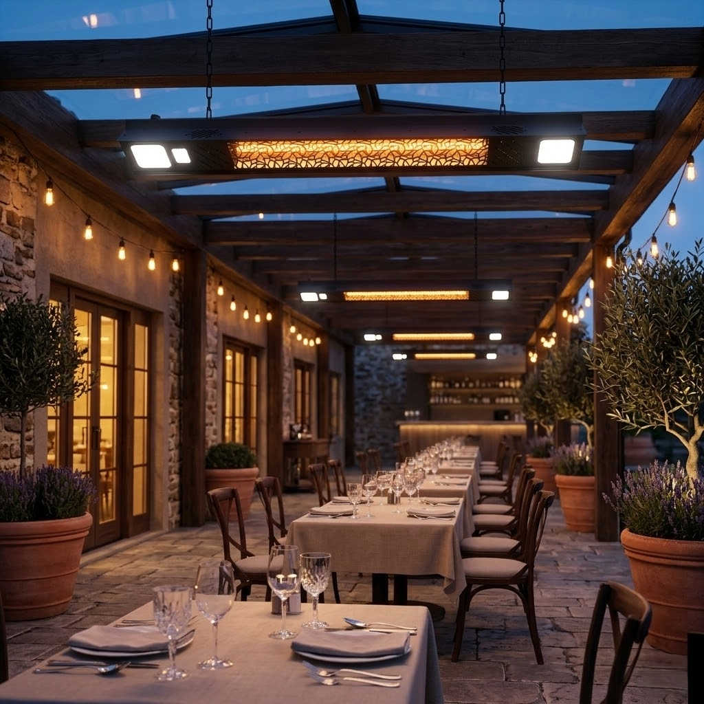 CALEFACTOR PARED/TECHO 2000W CON TUBO FIBRA DE CARBONO IP65 - 2