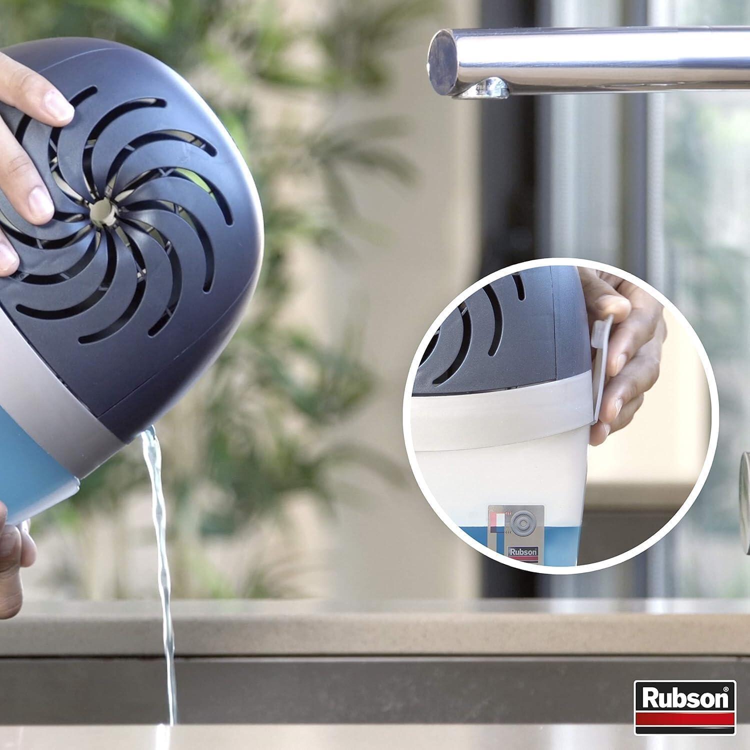 Recambio de absorbe humedad  RUBSON 450 gr para uso en estancia hasta 22m2. Perfume Neutro. 1 recarga en pastilla. Vida útil 4 semanas. - 12