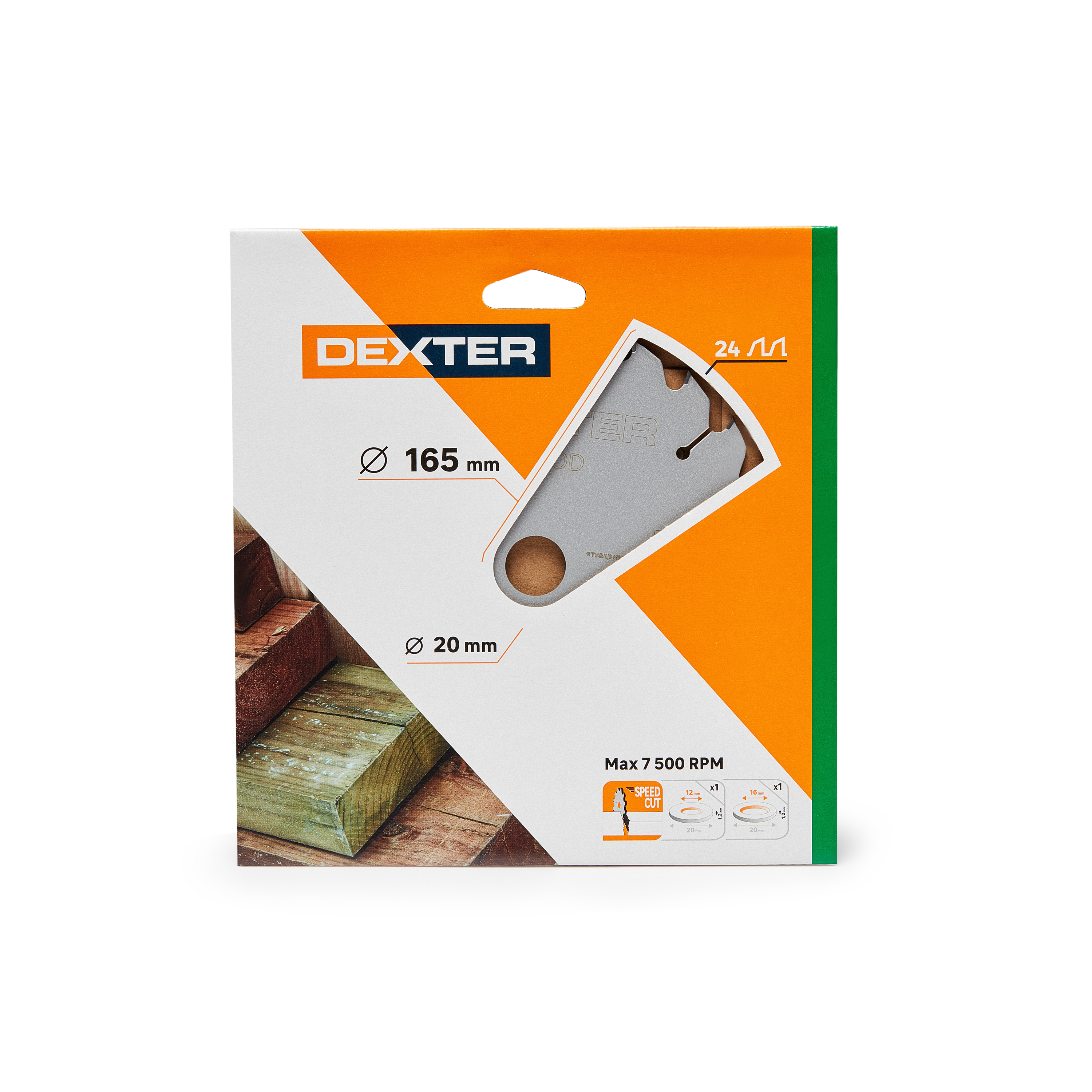 Tarcza do cięcia DREWNA 165 x 20 mm 24T DEXTER - 4