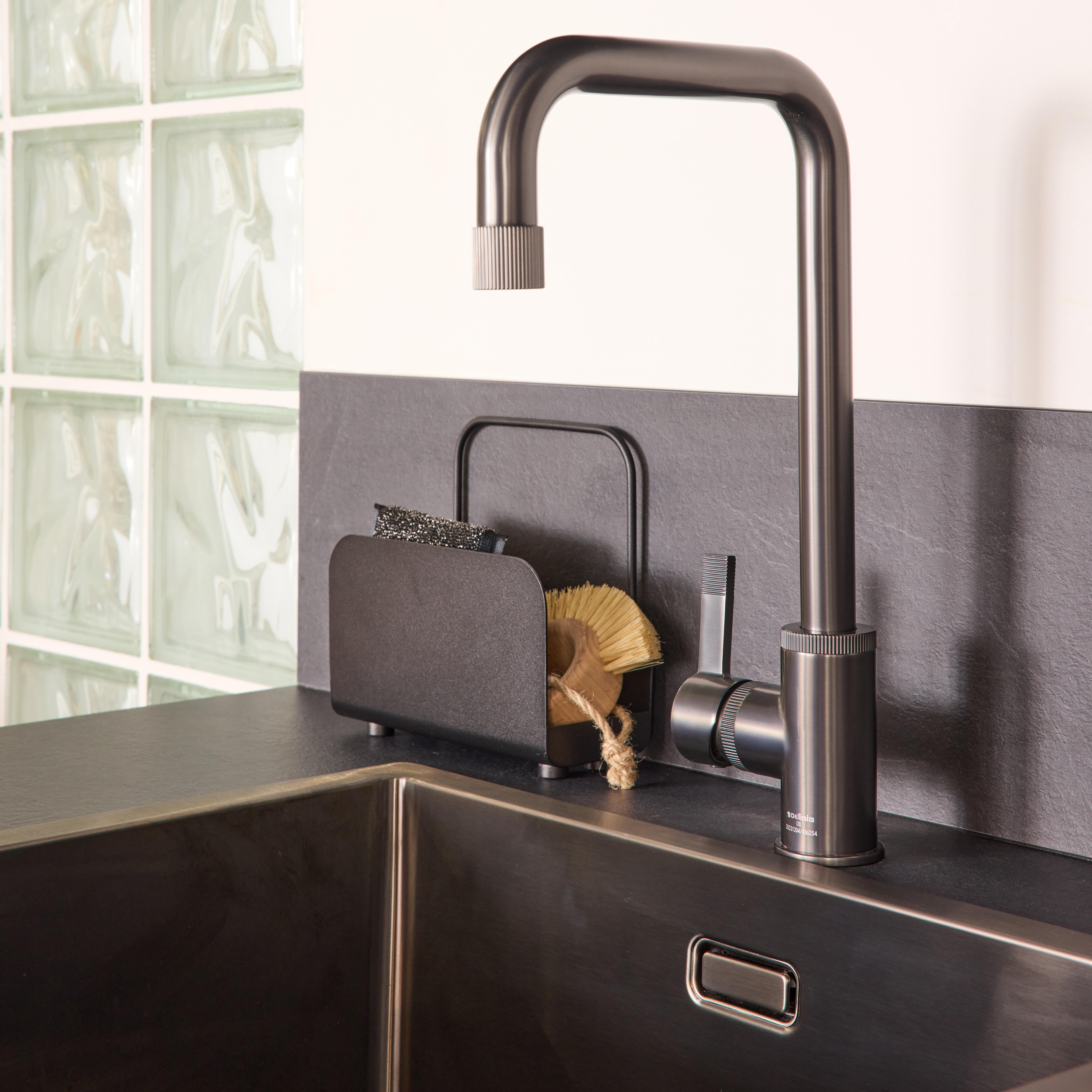 Suporte para esponja aço 18.7 x 8.3 x 18 cm preto Delinia Casual - 7