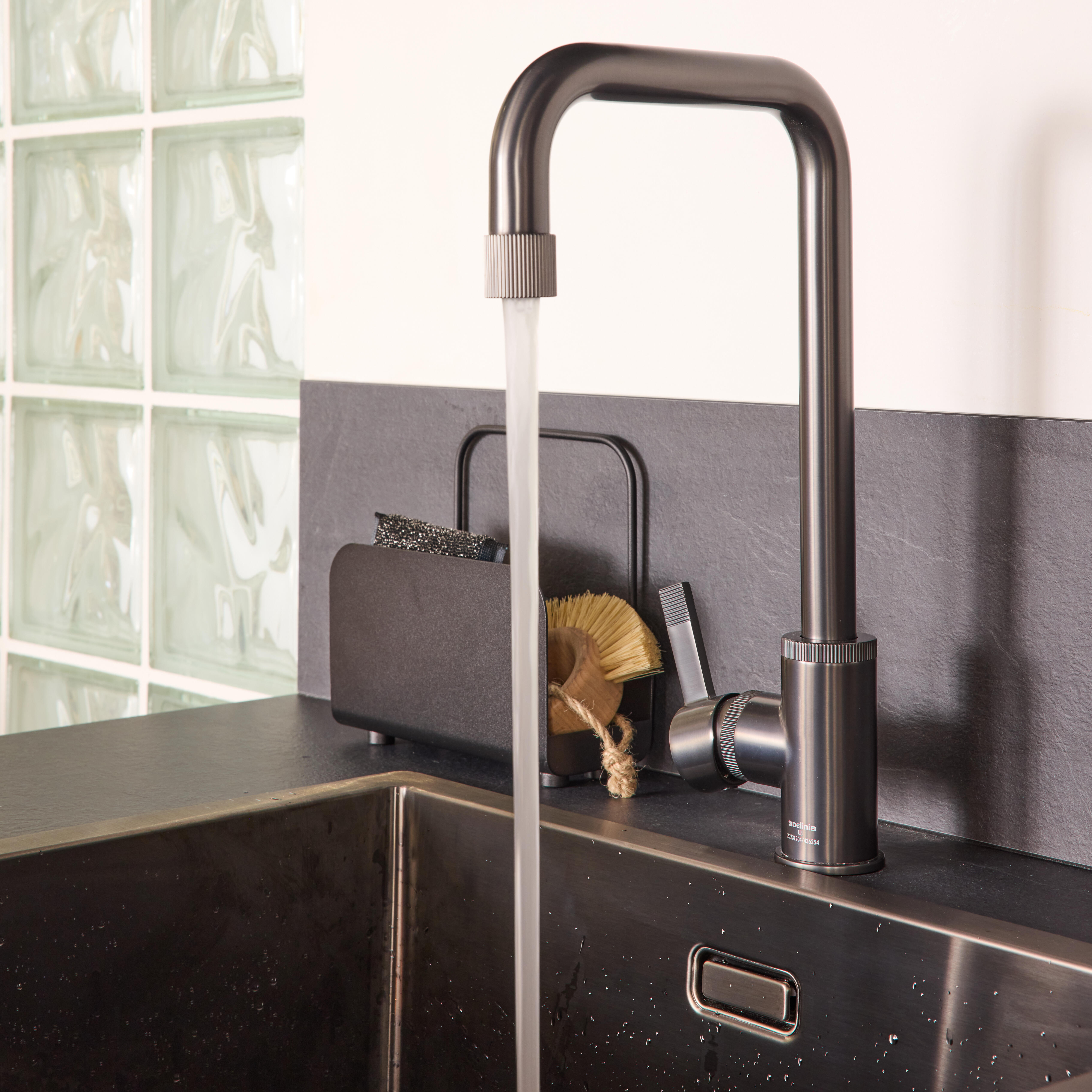 Suporte para esponja aço 18.7 x 8.3 x 18 cm preto Delinia Casual - 3