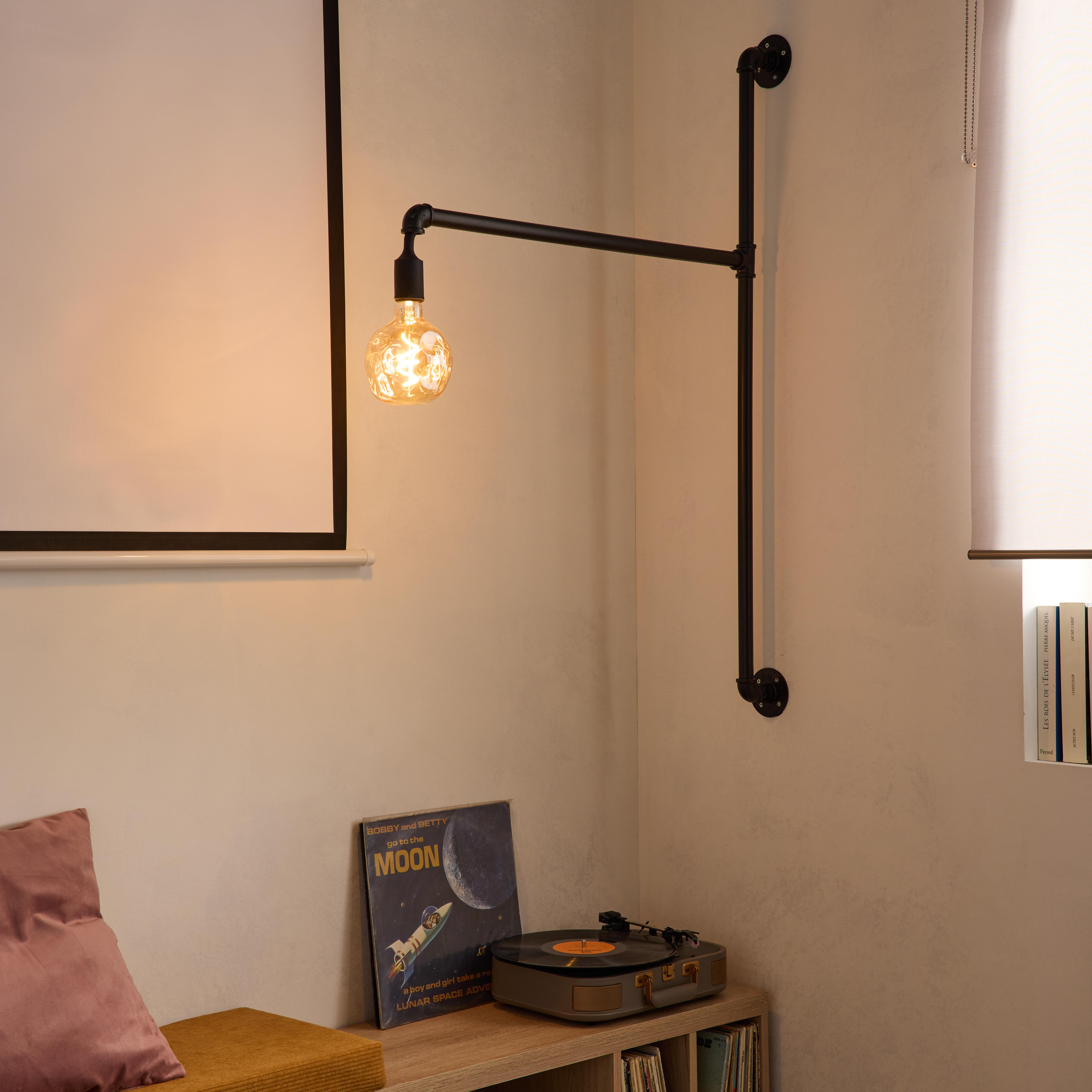 Support mural MyTube D25mm noir mat - 3